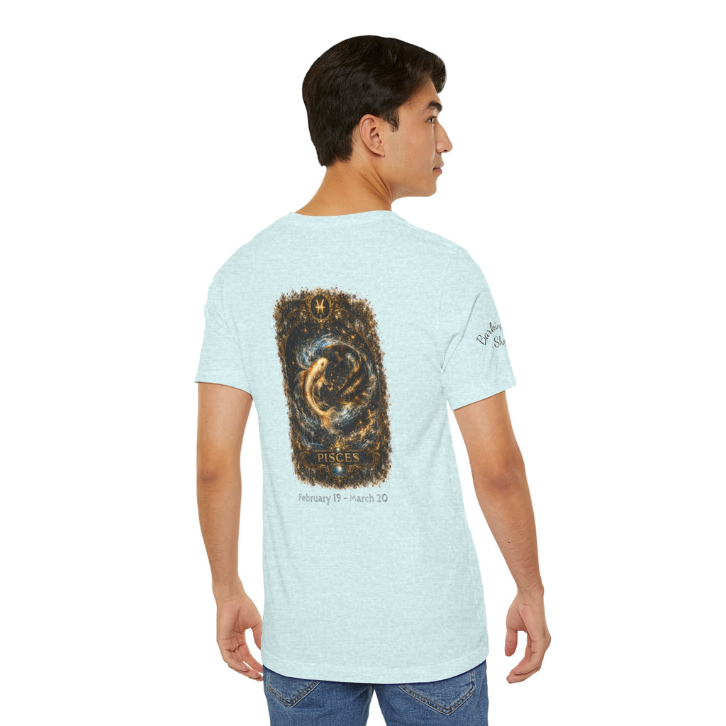 Pisces Zodiac T-Shirt — Mystical Gold Fish Astrology Tee