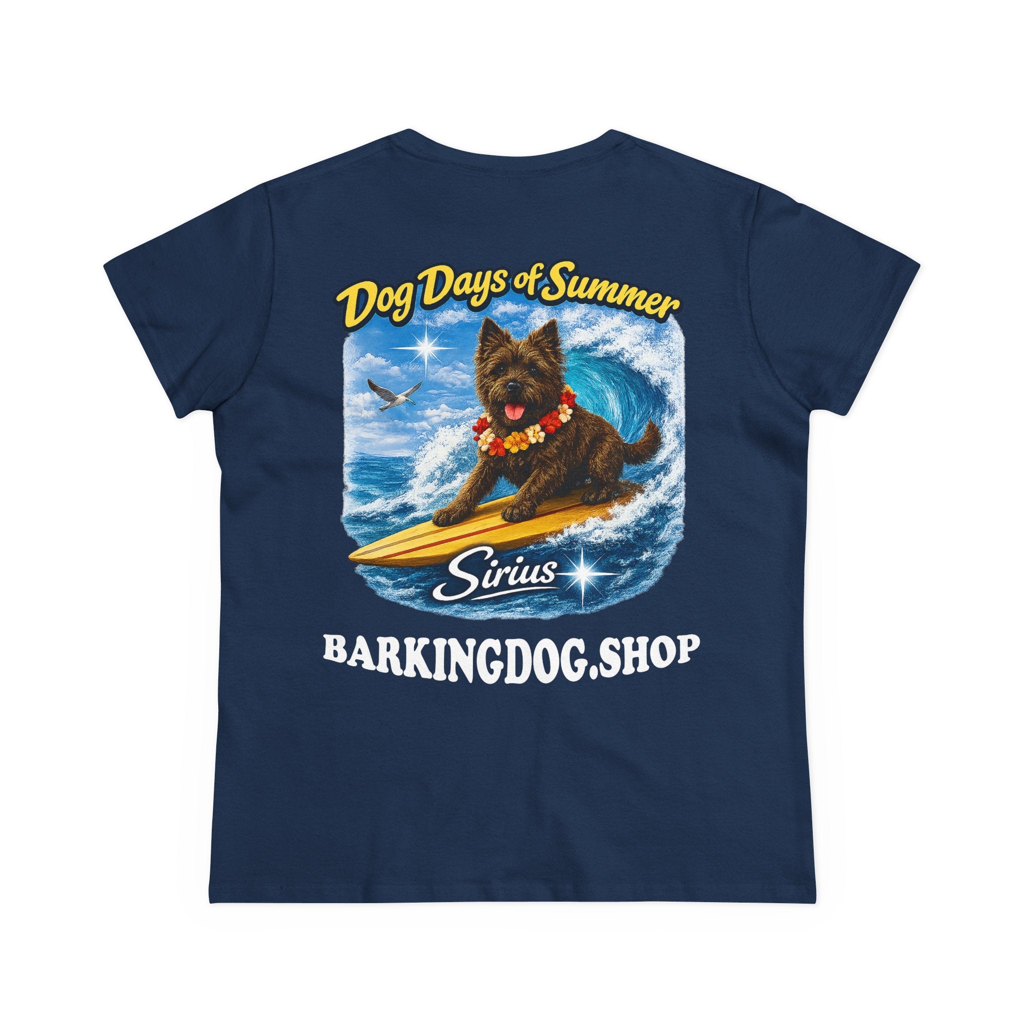 Cairn Terrier Dog Surfboard T-Shirt Wag On™ Dog Days of Summer