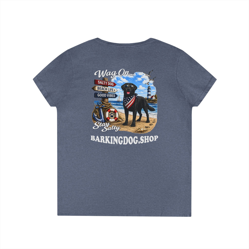 Black Lab Dog Beach T Shirt Wag On™ Stay Salty