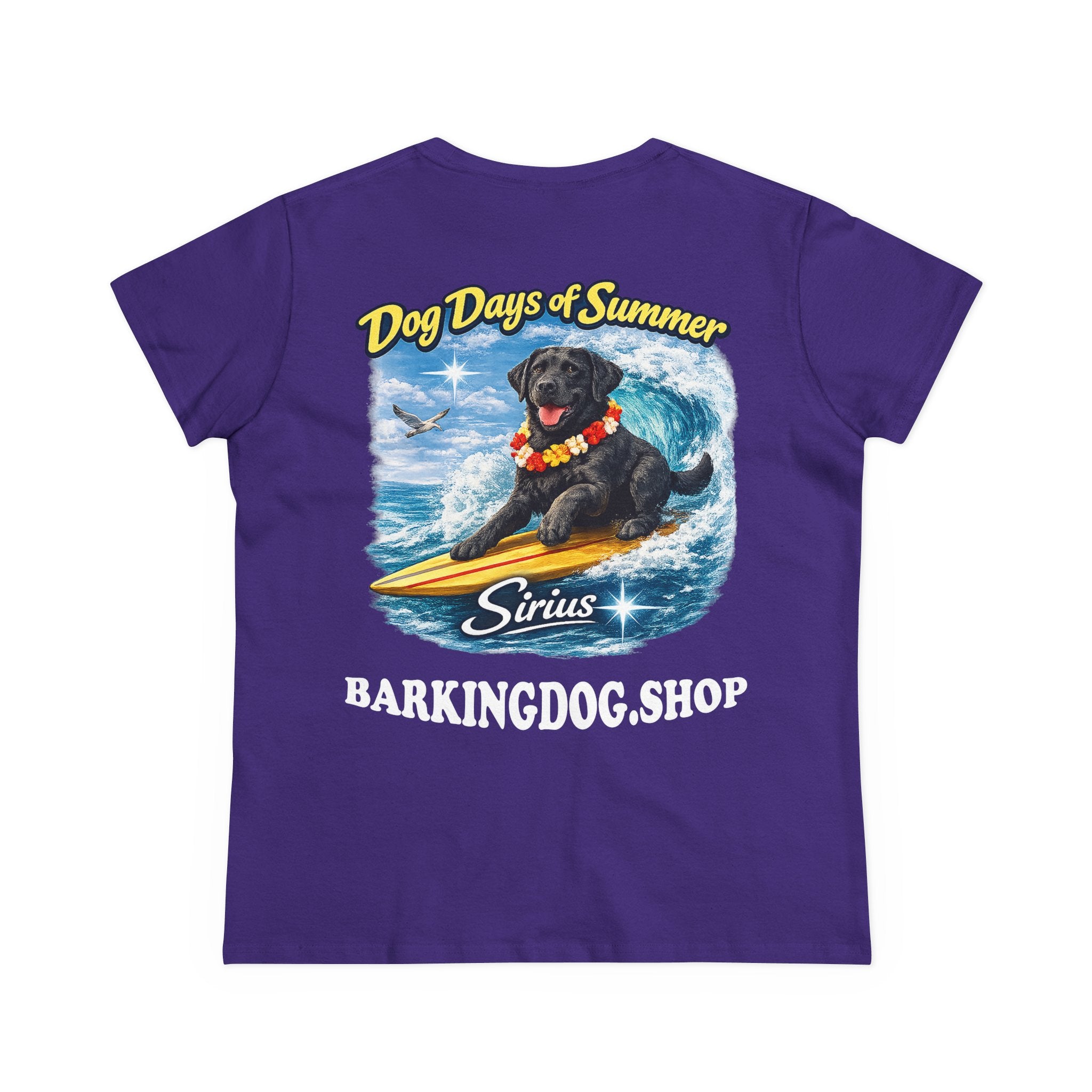 Black Labrador Dog Surfboard T-Shirt Wag On™ Dog Days of Summer
