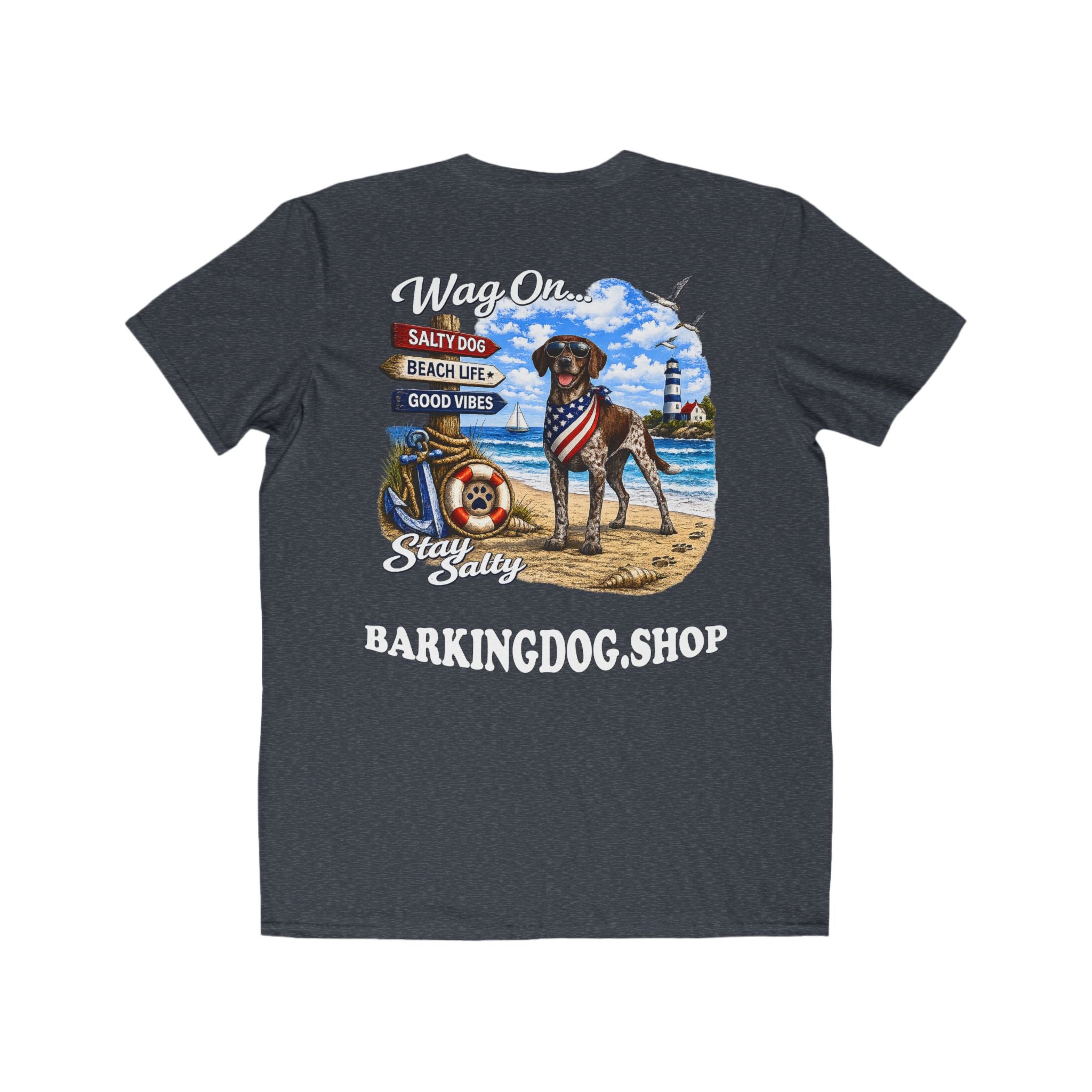 German Shorthair Pointer Dog Beach T Shirt Wag On™ Stay Salty