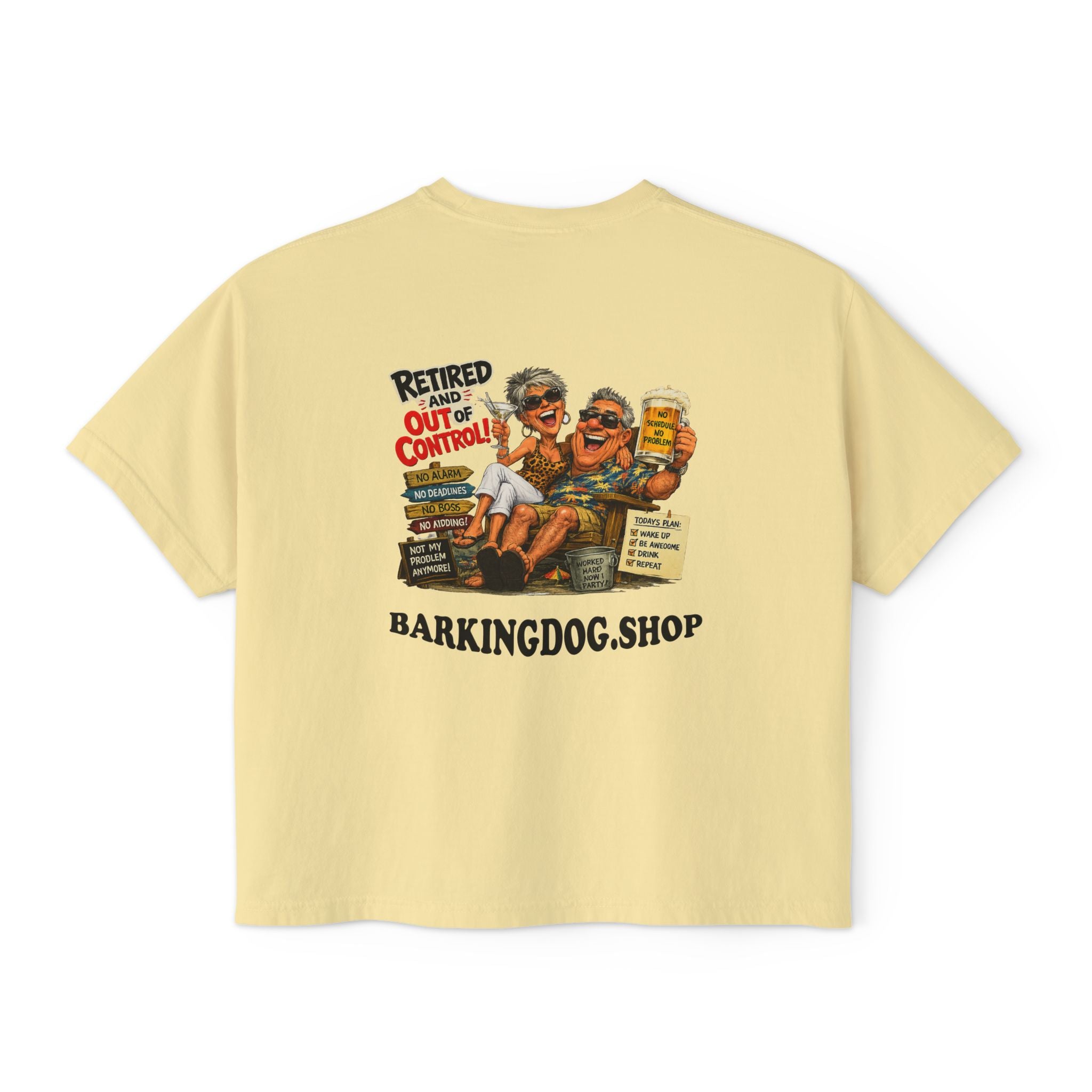 Boxy Tee — "Wag On" Dog Lovers Cropped T‑Shirt (Retired & Out of Control Design)