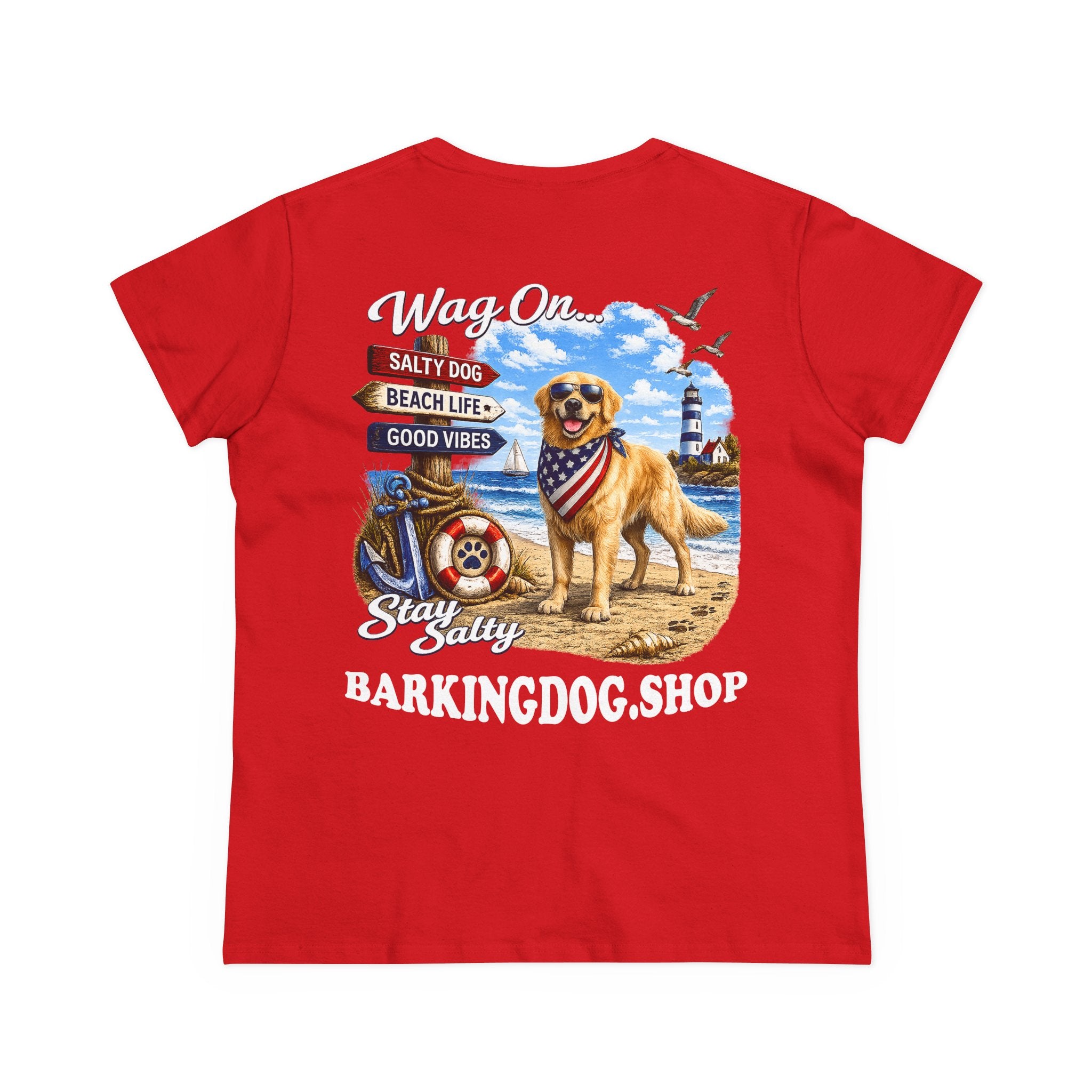 Golden Retriever Dog Beach T Shirt Wag On™ Stay Salty