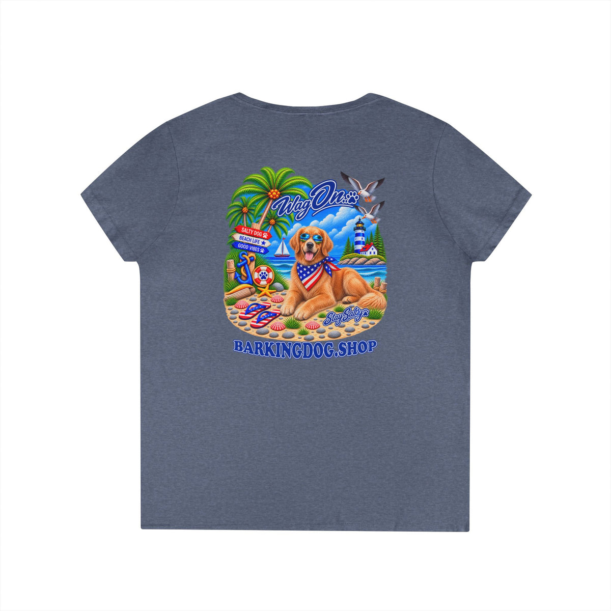 Golden Retriever Stay Salty T Shirt Beach Collection Salty Pup Beach Life Graphic Tee Wag On BarkingDog Shop