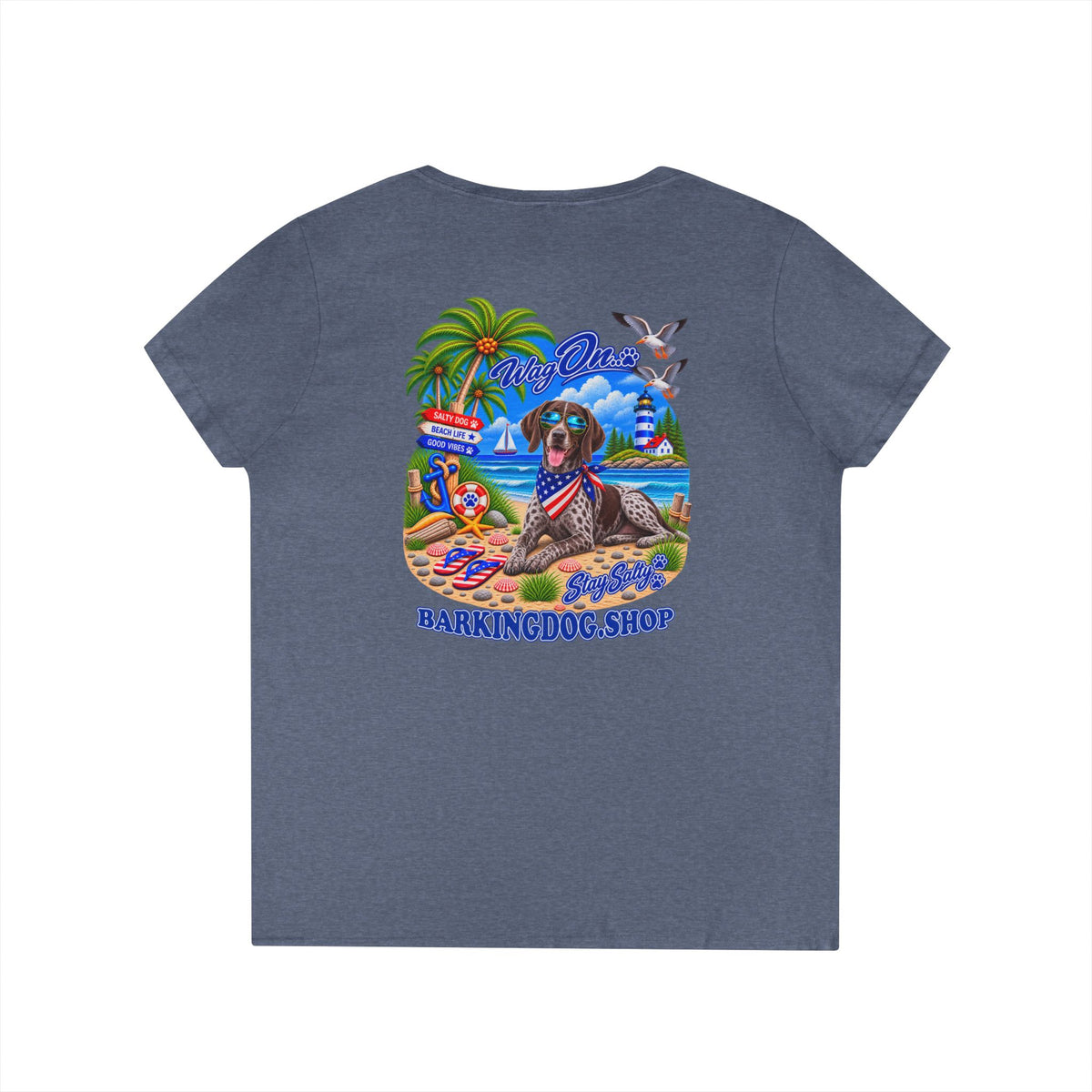 German Shorthair Pointer Stay Salty T Shirt Beach Collection Salty Pup Beach Life Graphic Tee Wag On BarkingDog Shop