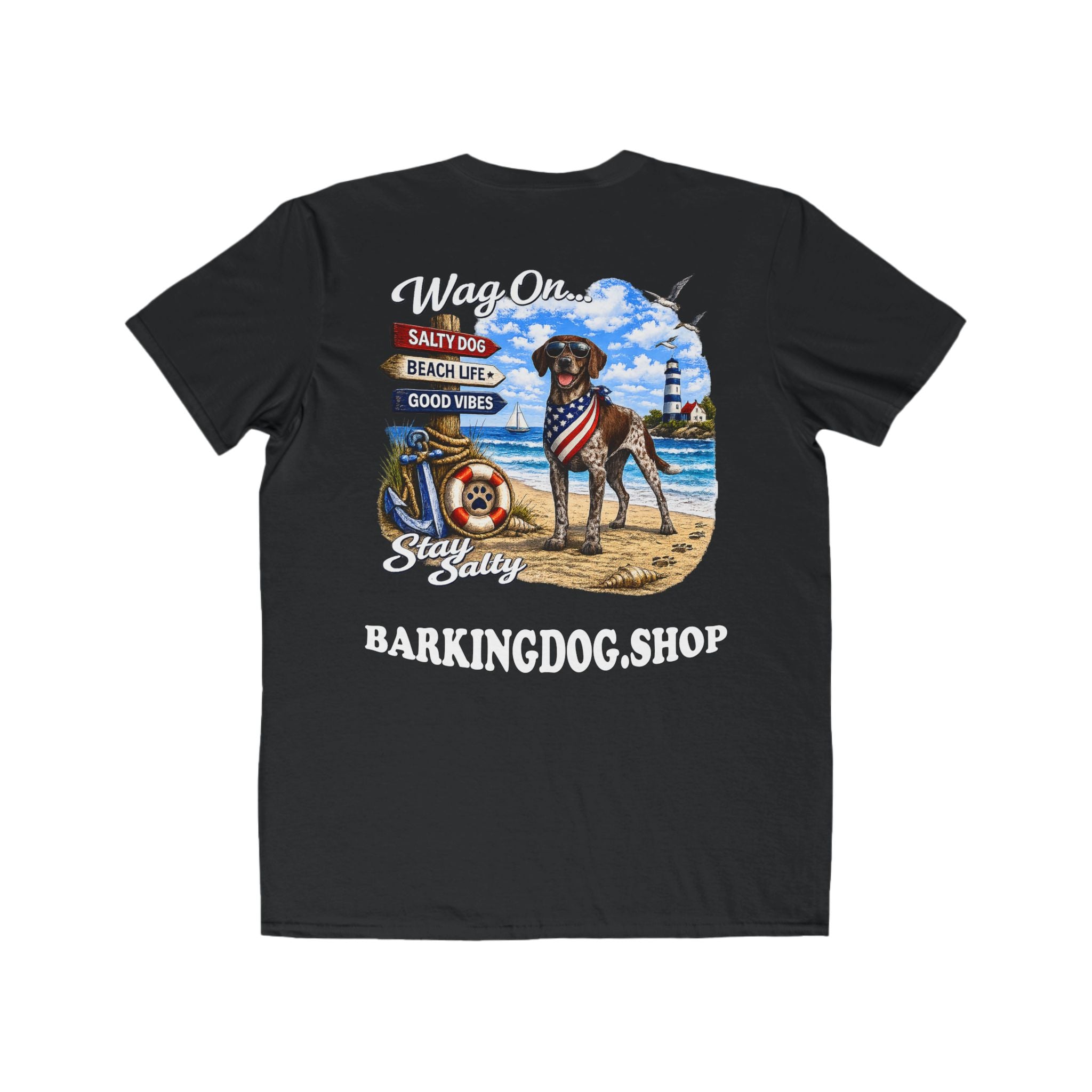 German Shorthair Pointer Dog Beach T Shirt Wag On™ Stay Salty