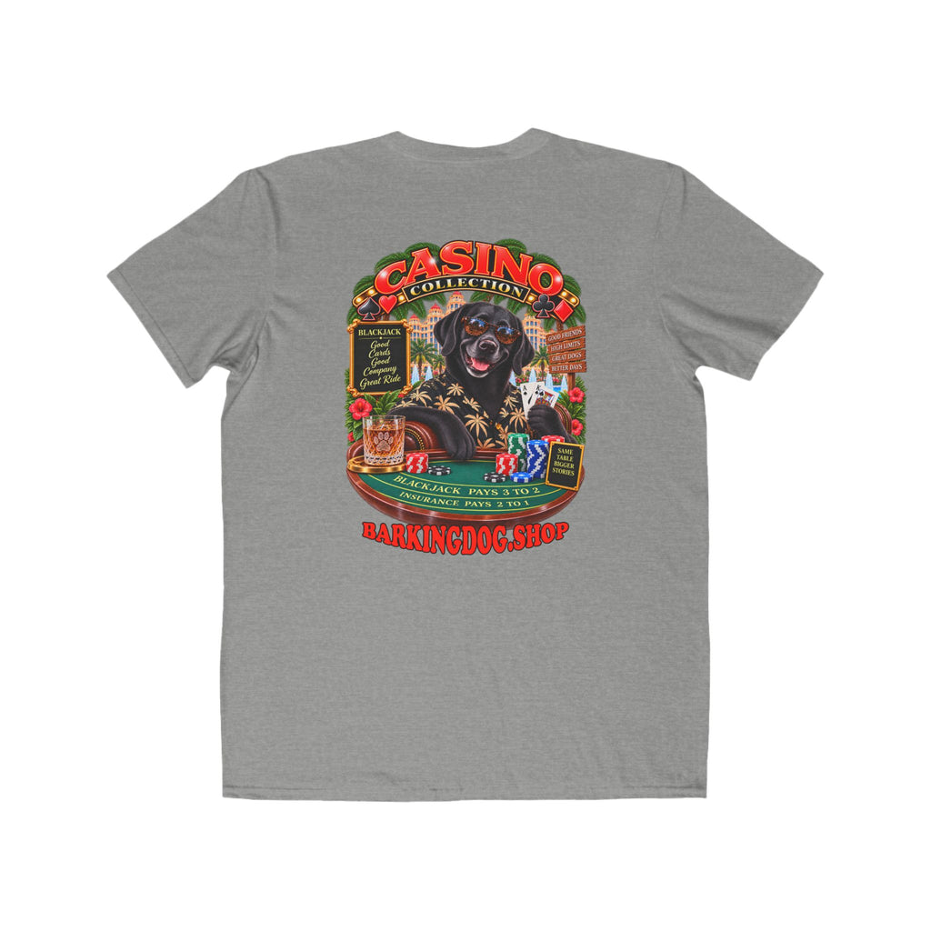 Black Labrador Blackjack T Shirt Casino Collection Funny Slot Machine Dog Graphic Tee Wag On BarkingDog Shop
