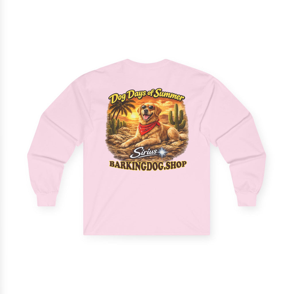 Golden Retriever Dog Days of Summer Beach Chair Long Sleeve T Shirt Beach Collection Relaxing Dog Graphic Tee Wag On BarkingDog Shop