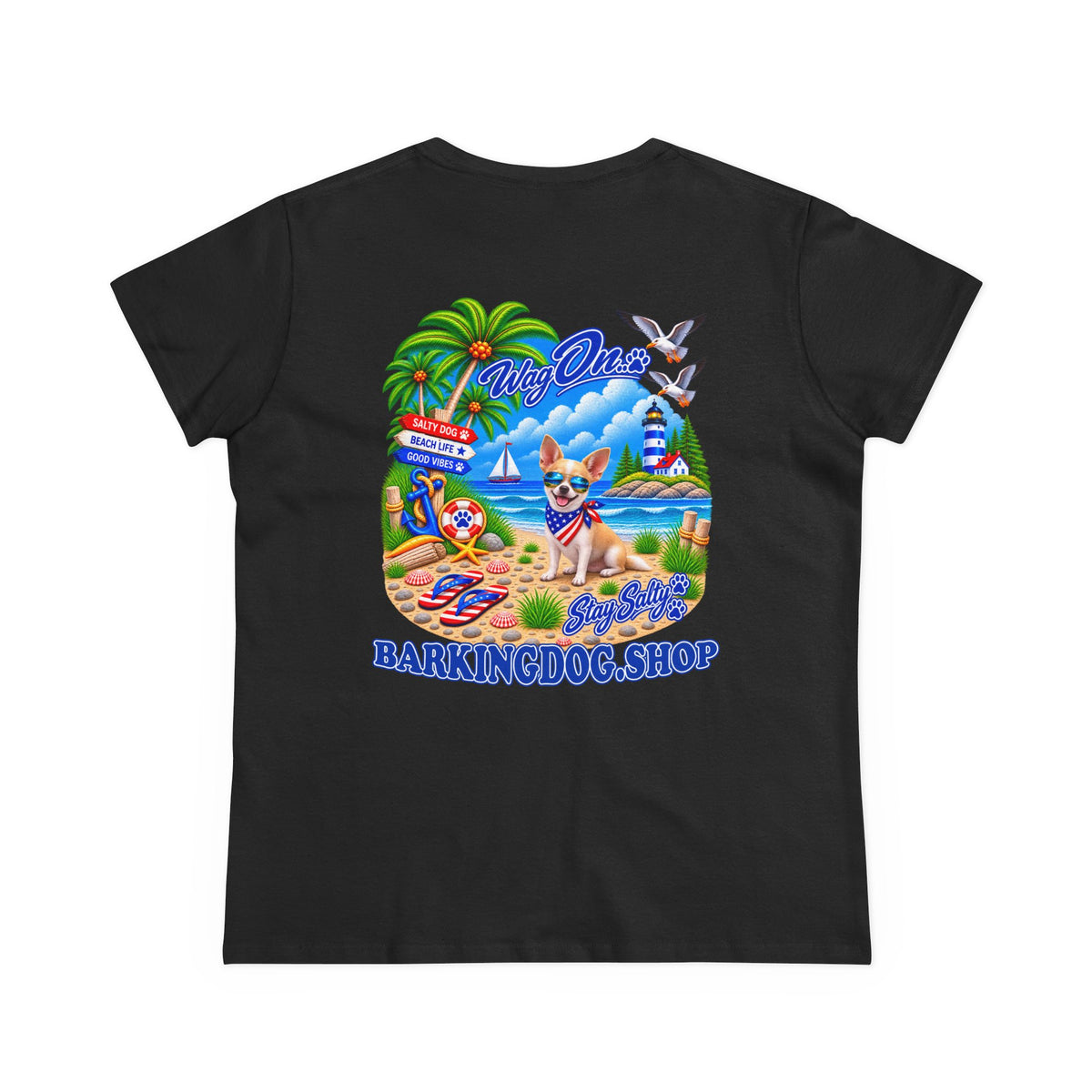 Chihuahua Stay Salty T Shirt Beach Collection Salty Pup Beach Life Graphic Tee Wag On BarkingDog Shop
