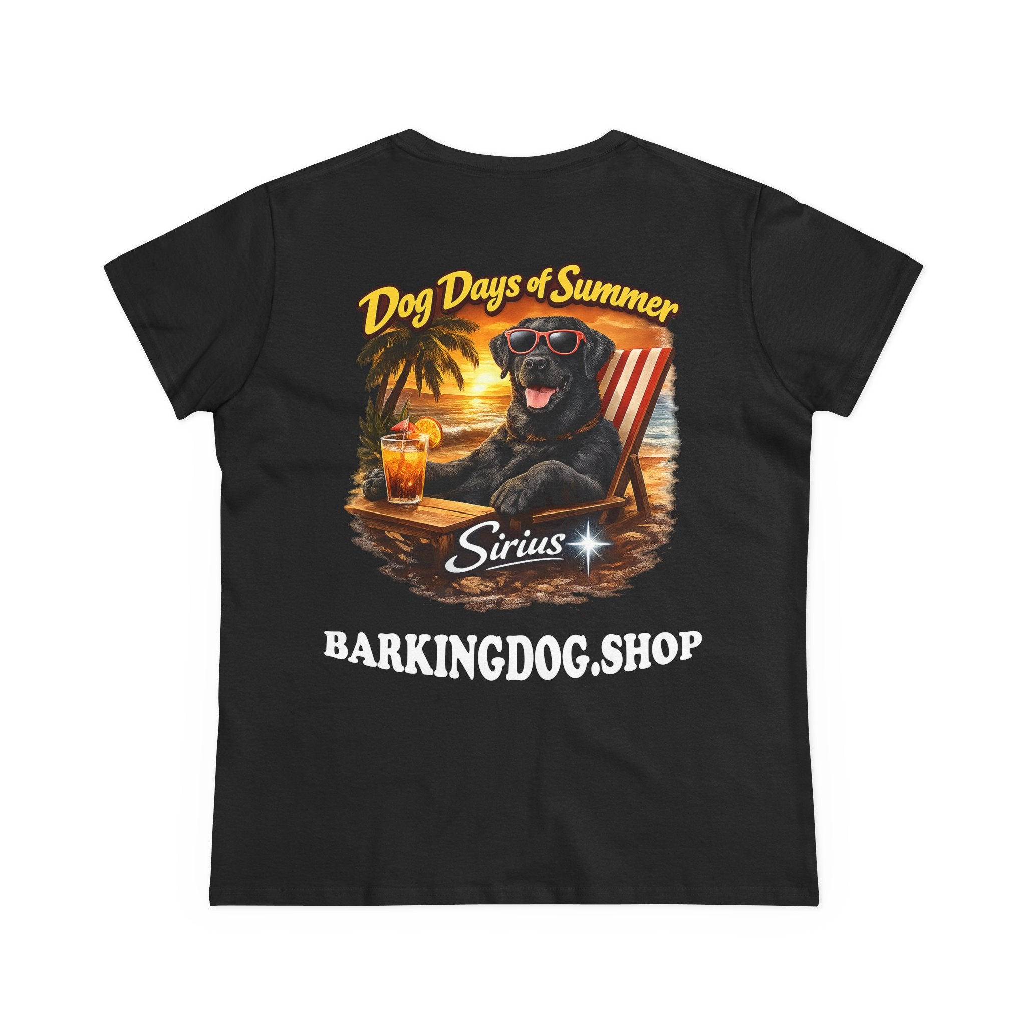 Black Labrador Dog Beach Chair T-Shirt Wag On™ Dog Days of Summer
