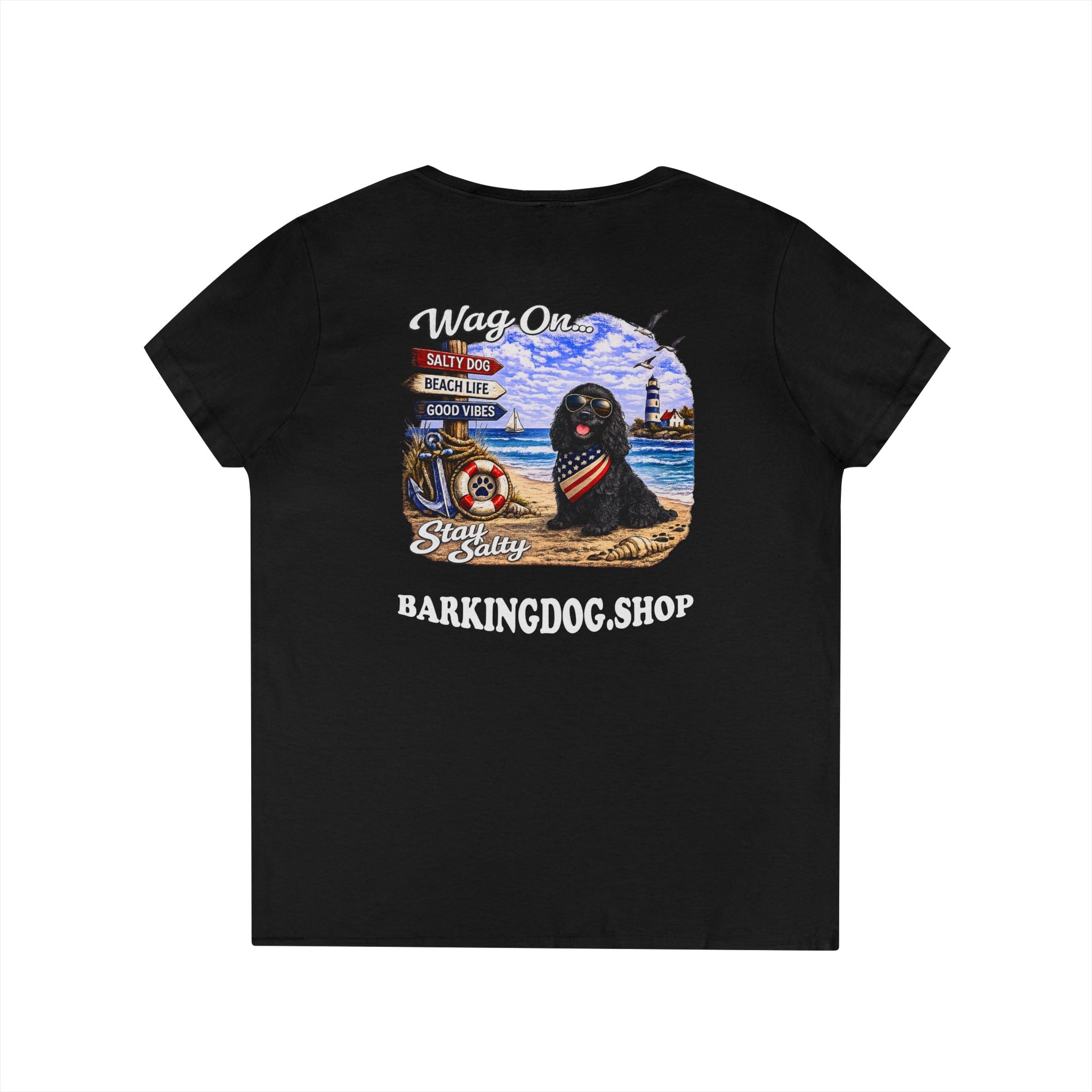 Cocker Spaniel Dog Beach T Shirt Wag On™ Stay Salty