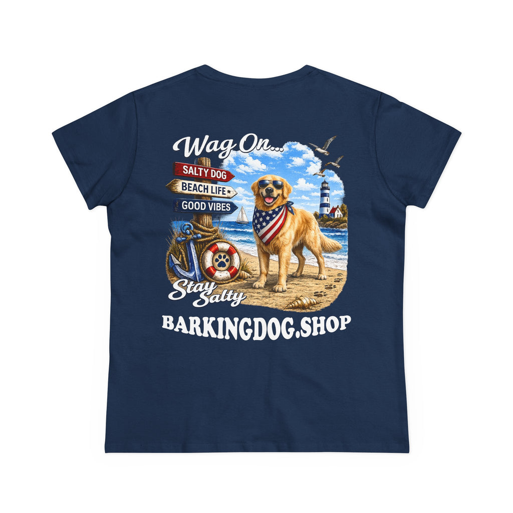 Golden Retriever Dog Beach T Shirt Wag On™ Stay Salty
