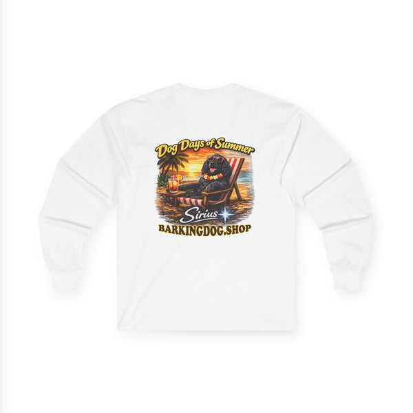 Cocker Spaniel Dog Days of Summer Beach Chair Long Sleeve T Shirt Beach Collection Relaxing Dog Graphic Tee Wag On BarkingDog Shop