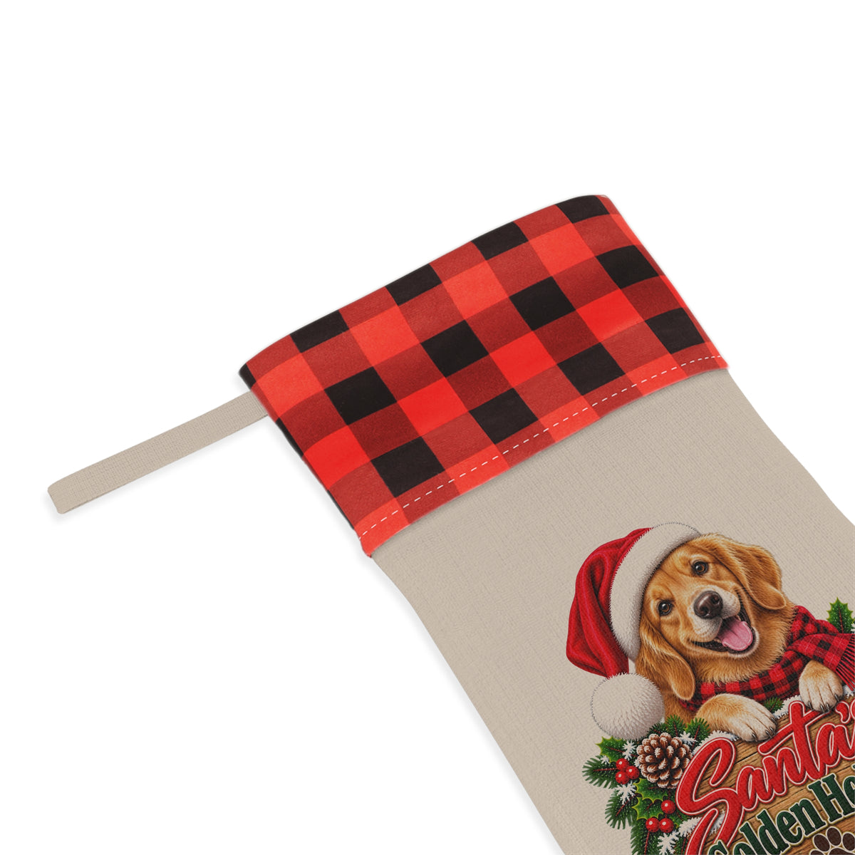 Golden Retriever Santa’s Golden Helper Christmas Stocking BarkingDog Shop