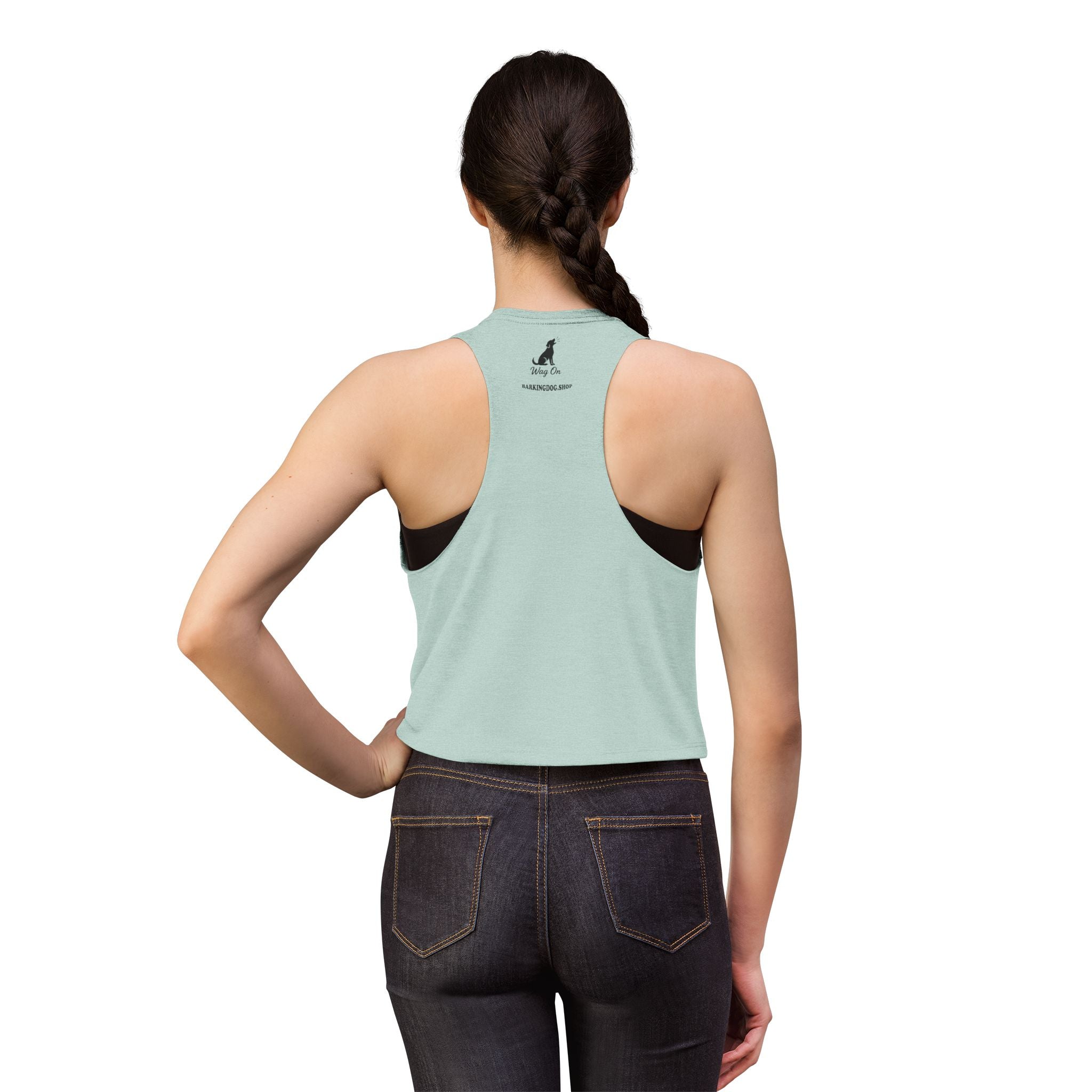 Waterhorse Beach Crop Top — Wave Unicorn Graphic Women's Summer Tank
