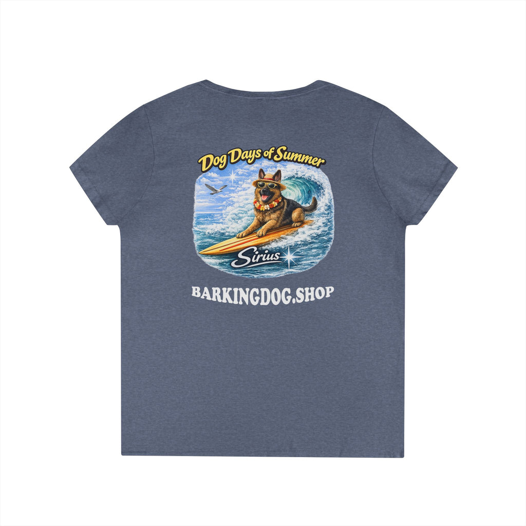 German Shepherd Dog Surfboard T-Shirt Wag On™ Dog Days of Summer