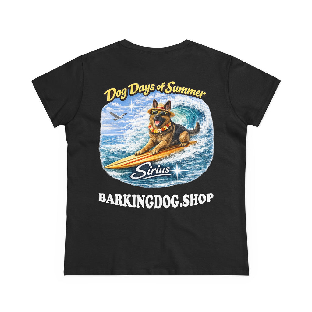 German Shepherd Dog Surfboard T-Shirt Wag On™ Dog Days of Summer