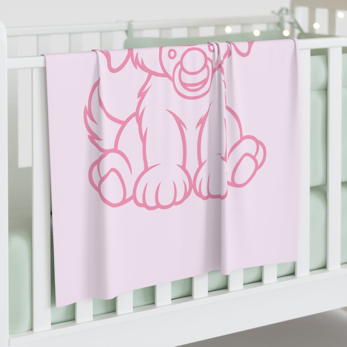 Pink Puppy Pacifier Baby Swaddle Blanket Babies and Puppies Collection Newborn Wrap Baby Gift BarkingDog Shop