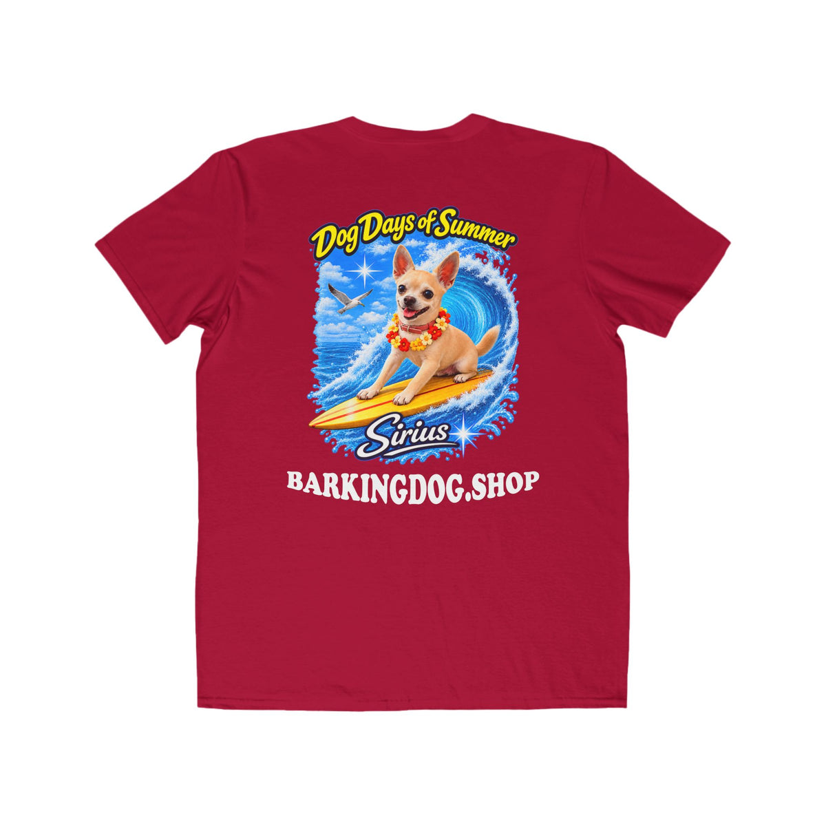 Chihuahua Surfboard T Shirt Dog Days Of Summer Beach Dog Lover Graphic Tee Wag On BarkingDog Shop