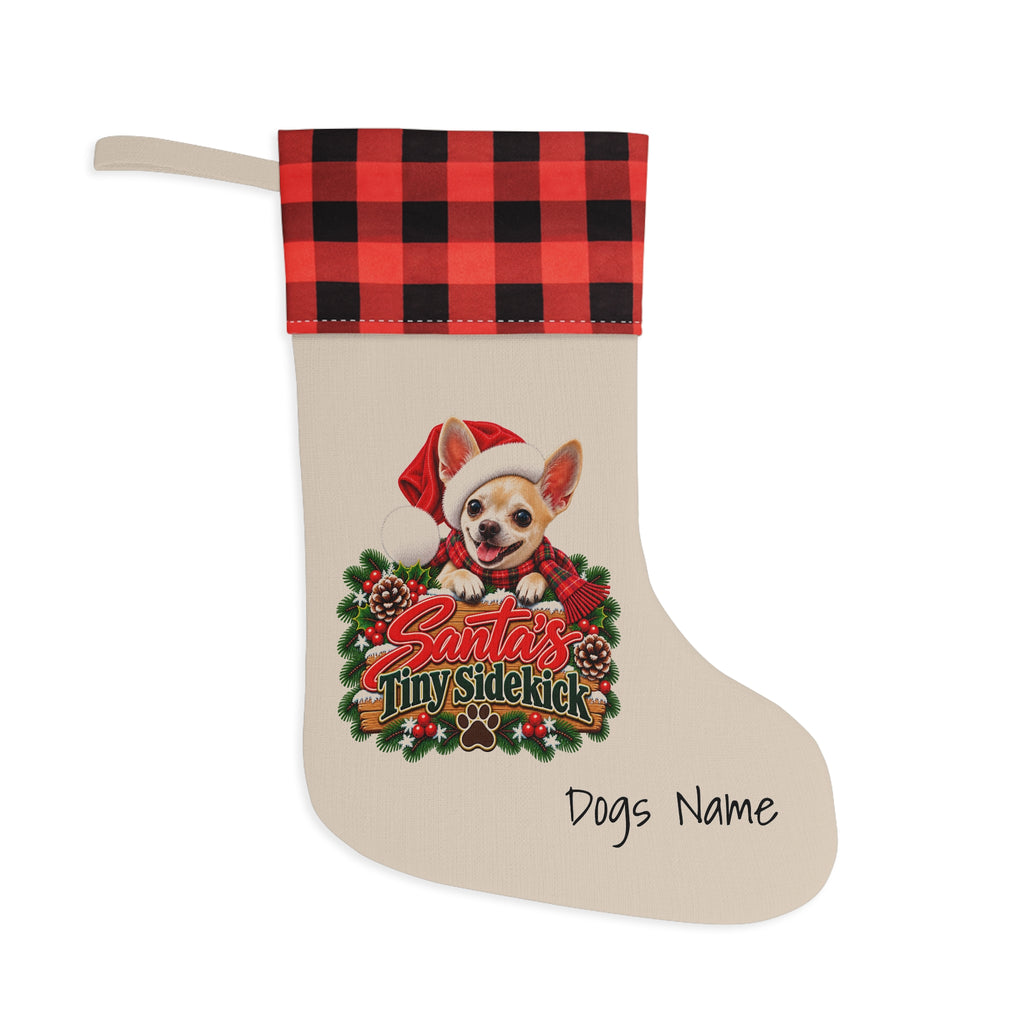 Chihuahua Santa’s Tiny Sidekick Christmas Stocking BarkingDog Shop