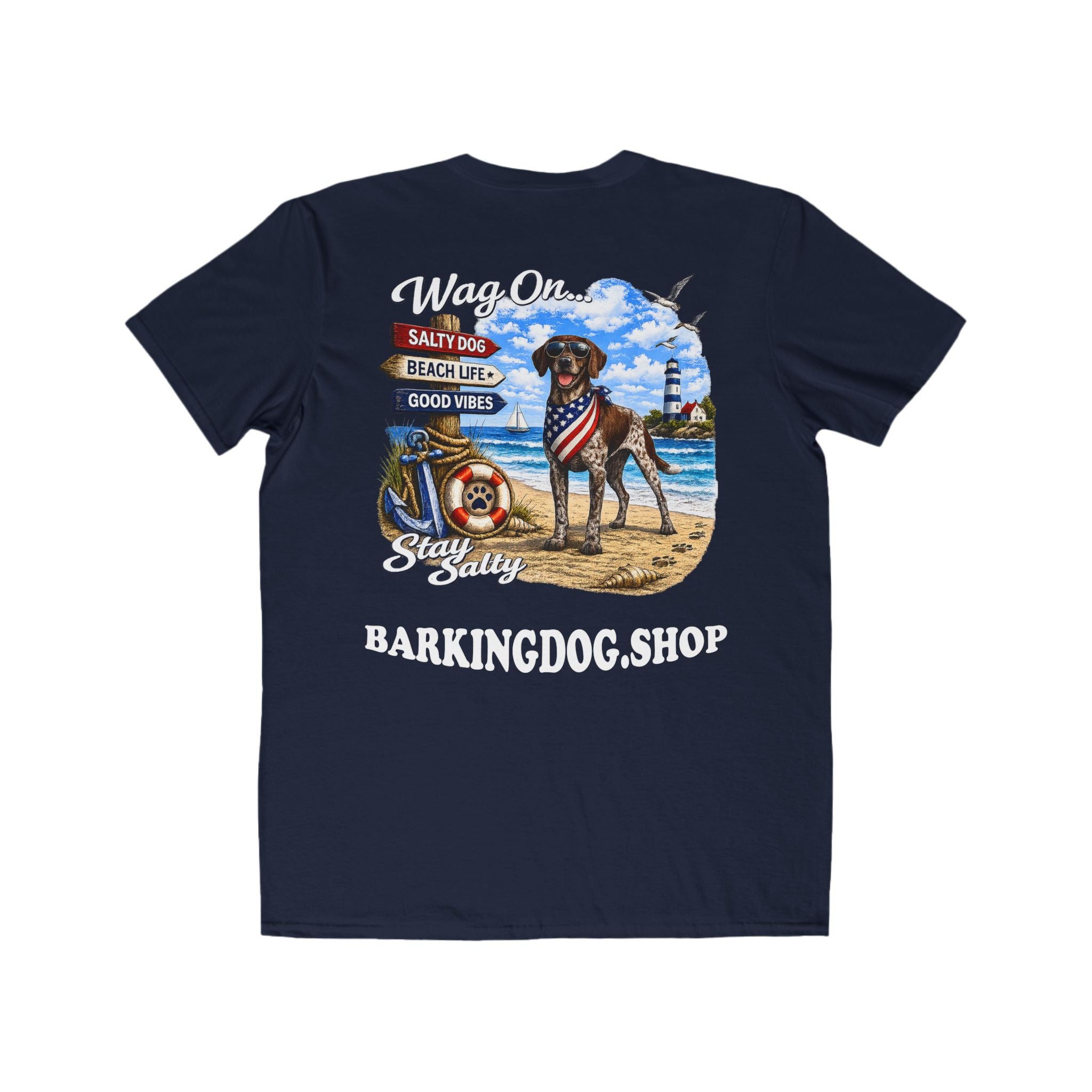 German Shorthair Pointer Dog Beach T Shirt Wag On™ Stay Salty