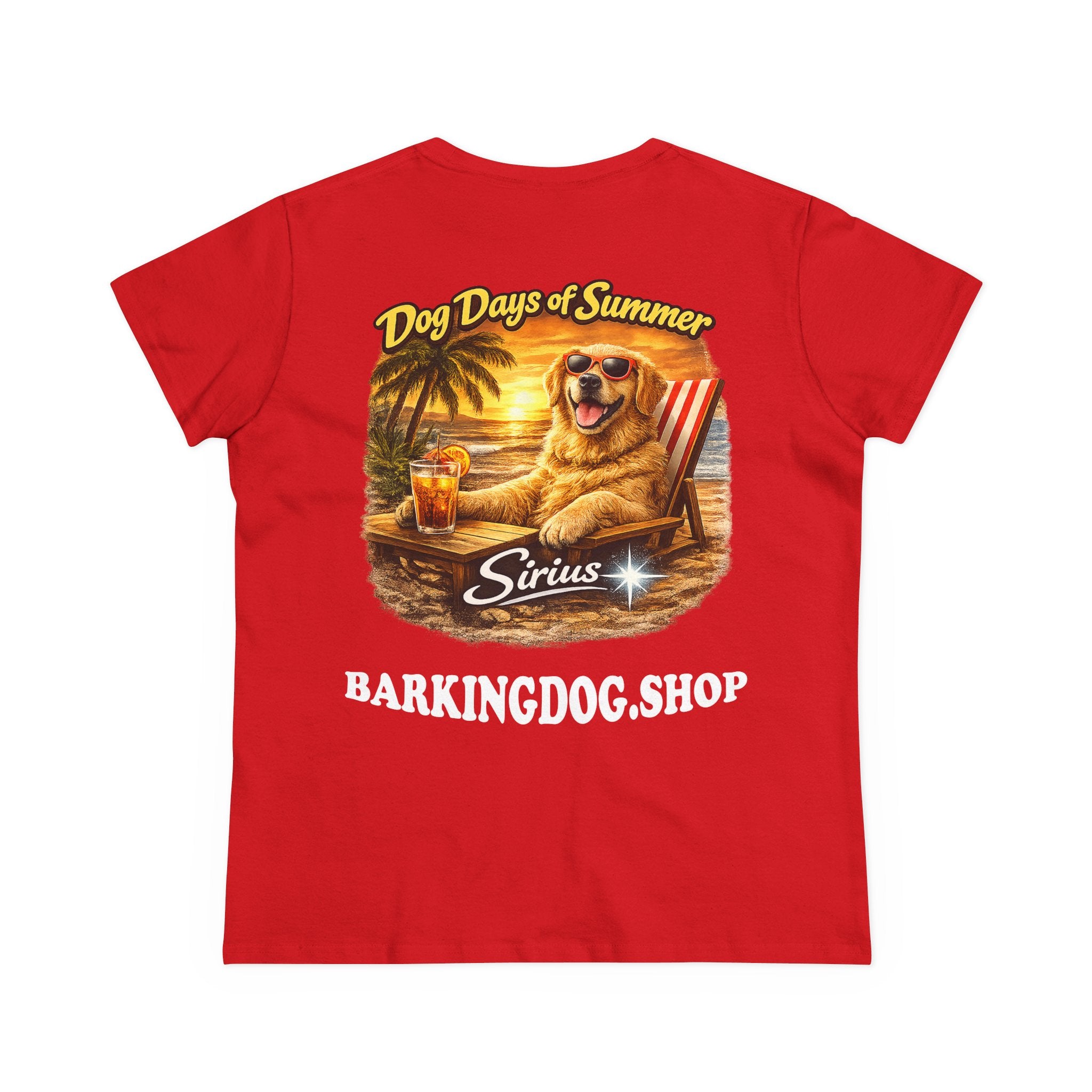 Golden Retriever Dog Beach Chair T-Shirt Wag On™ Dog Days of Summer