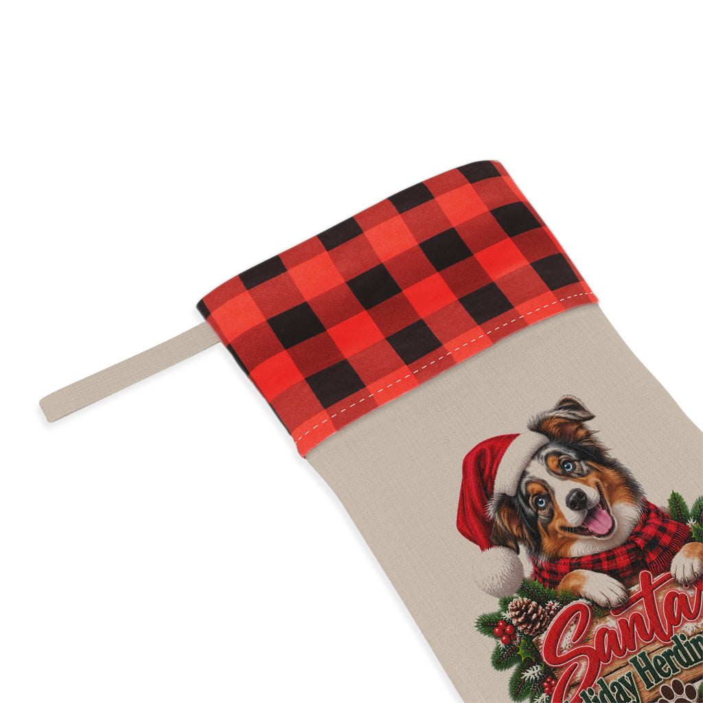 Australian Shepherd Santa’s Holiday Herding Crew Christmas Stocking BarkingDog Shop
