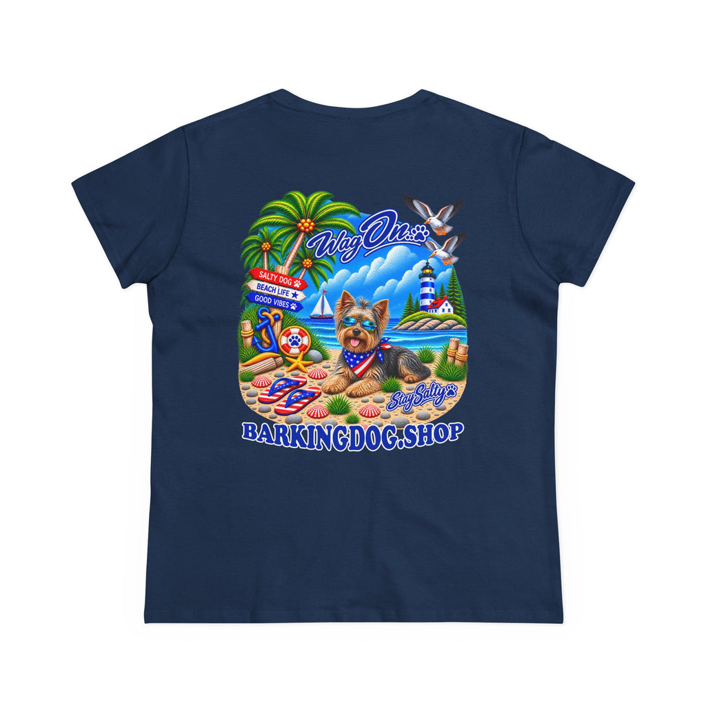 Yorkshire Terrier Stay Salty T Shirt Beach Collection Salty Pup Beach Life Graphic Tee Wag On BarkingDog Shop