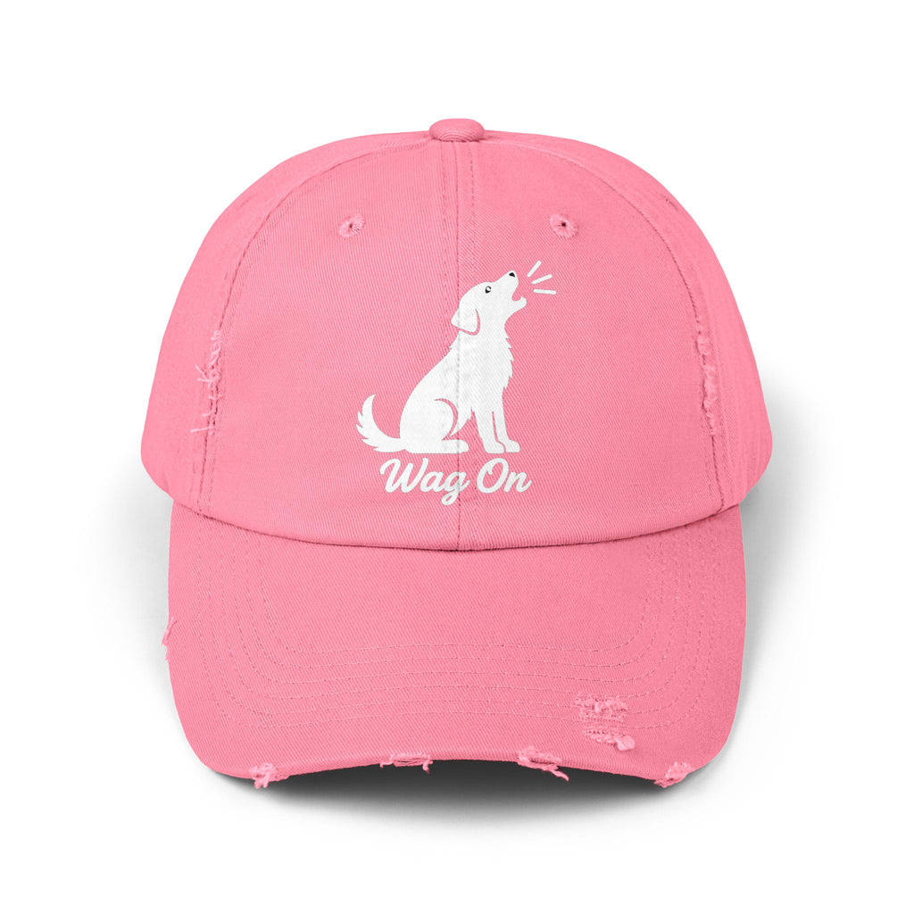 Wag On Dog Distressed Cap DTF