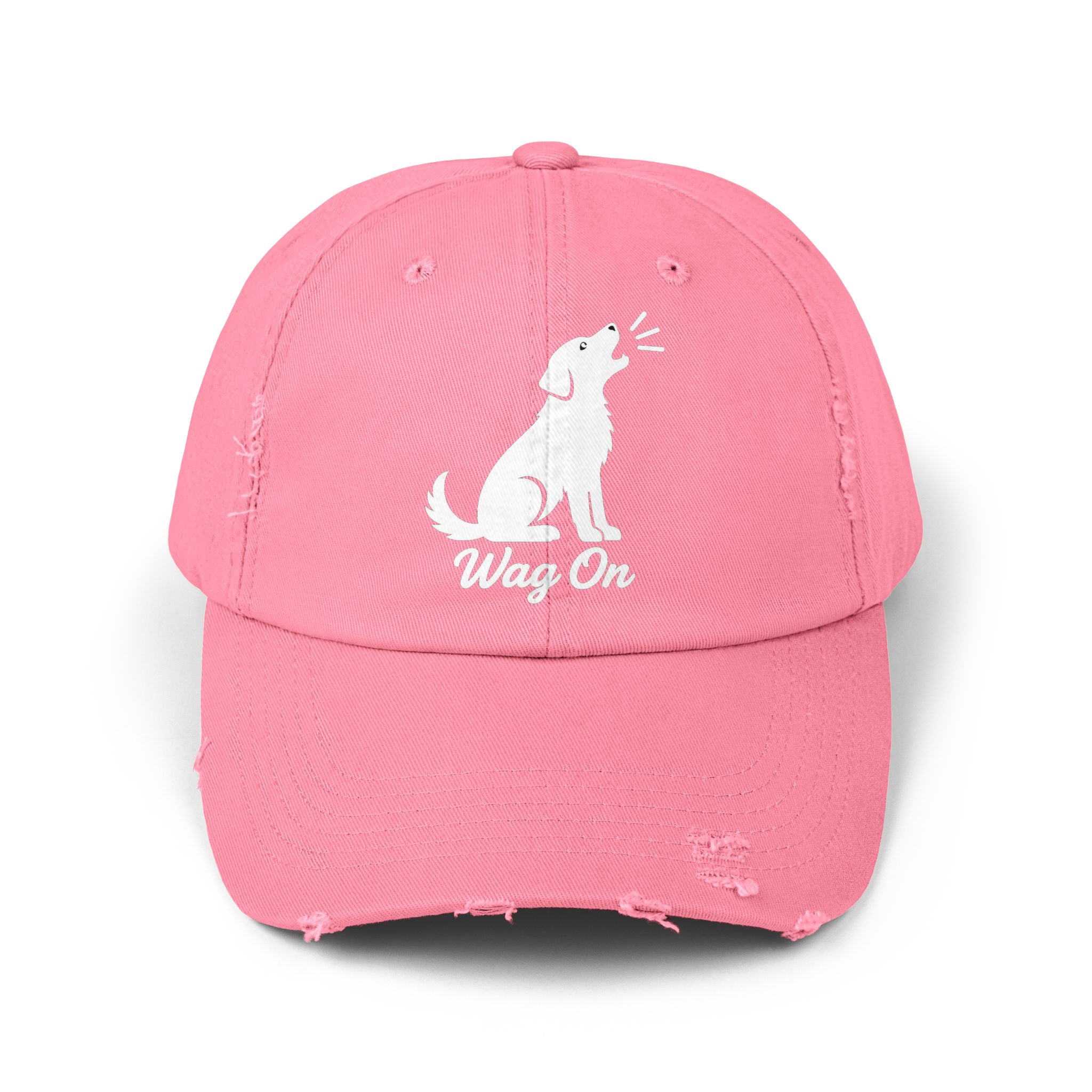 Wag On Dog Distressed Cap DTF