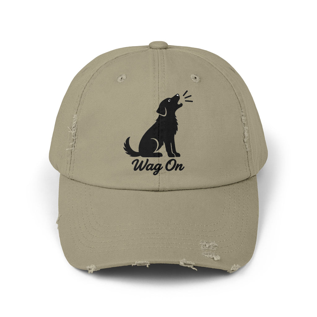 Wag On Dog Distressed Cap DTF