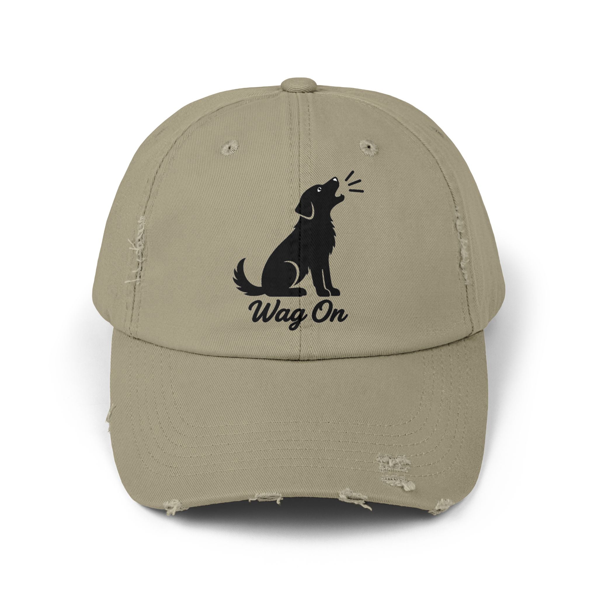 Wag On Dog Distressed Cap DTF