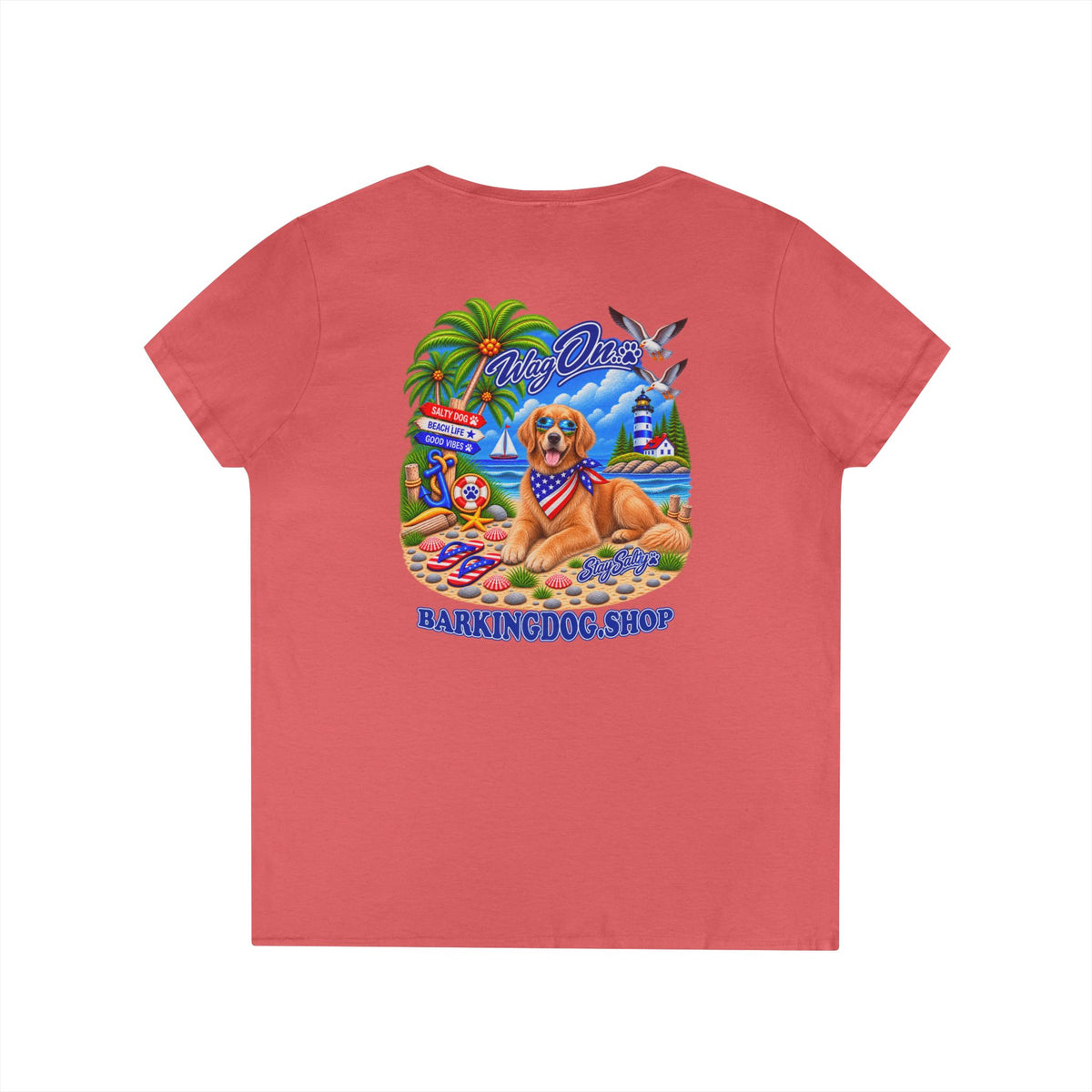 Golden Retriever Stay Salty T Shirt Beach Collection Salty Pup Beach Life Graphic Tee Wag On BarkingDog Shop