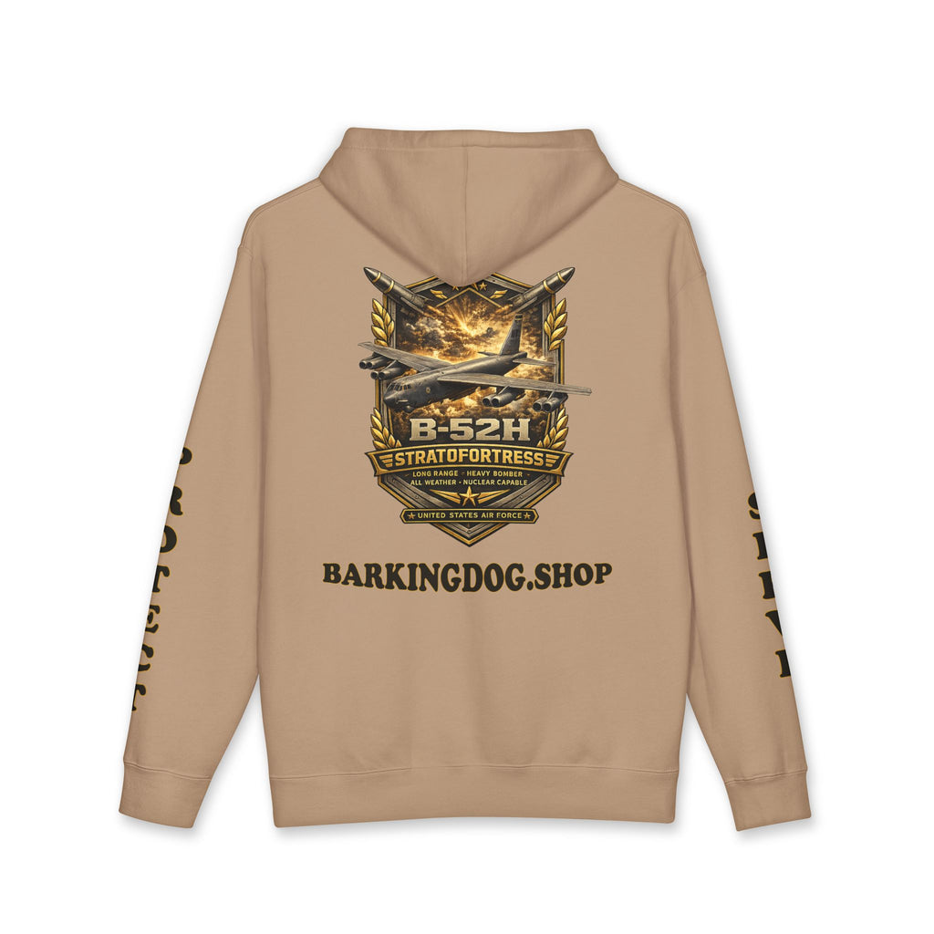 B-52H Stratofortress Heavy Bomber Airplane Hoodie — Barking Dog 'Wag On' Military Air Force Tribute