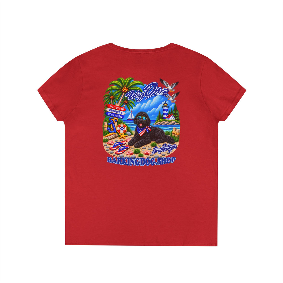 Black Bernedoodle  Stay Salty T Shirt Beach Collection Salty Pup Beach Life Graphic Tee Wag On BarkingDog Shop