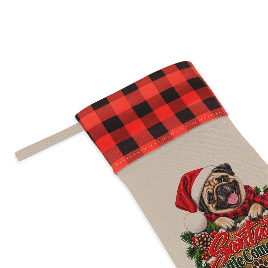 Pug Santa’s Little Comedian Christmas Stocking BarkingDog Shop