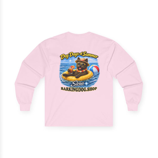 Cairn Terrier Dog Days of Summer Inner Tube Long Sleeve T Shirt Beach Collection Floating Dog Graphic Tee Wag On BarkingDog Shop