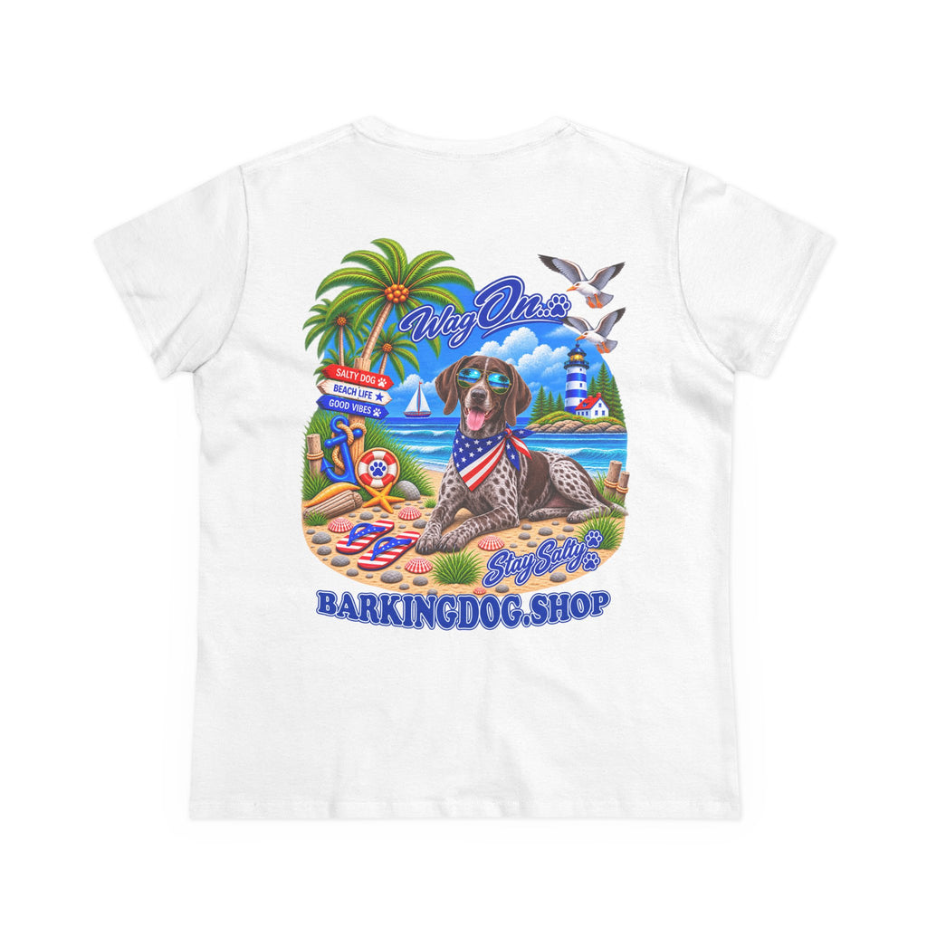 German Shorthair Pointer Stay Salty T Shirt Beach Collection Salty Pup Beach Life Graphic Tee Wag On BarkingDog Shop