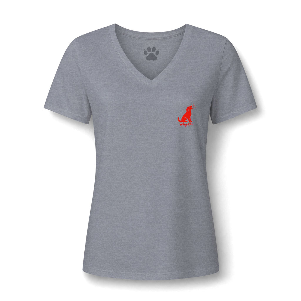 Boxer Craps Womens V Neck T Shirt Casino Collection Funny Casino Dog Graphic Tee Wag On BarkingDog Shop