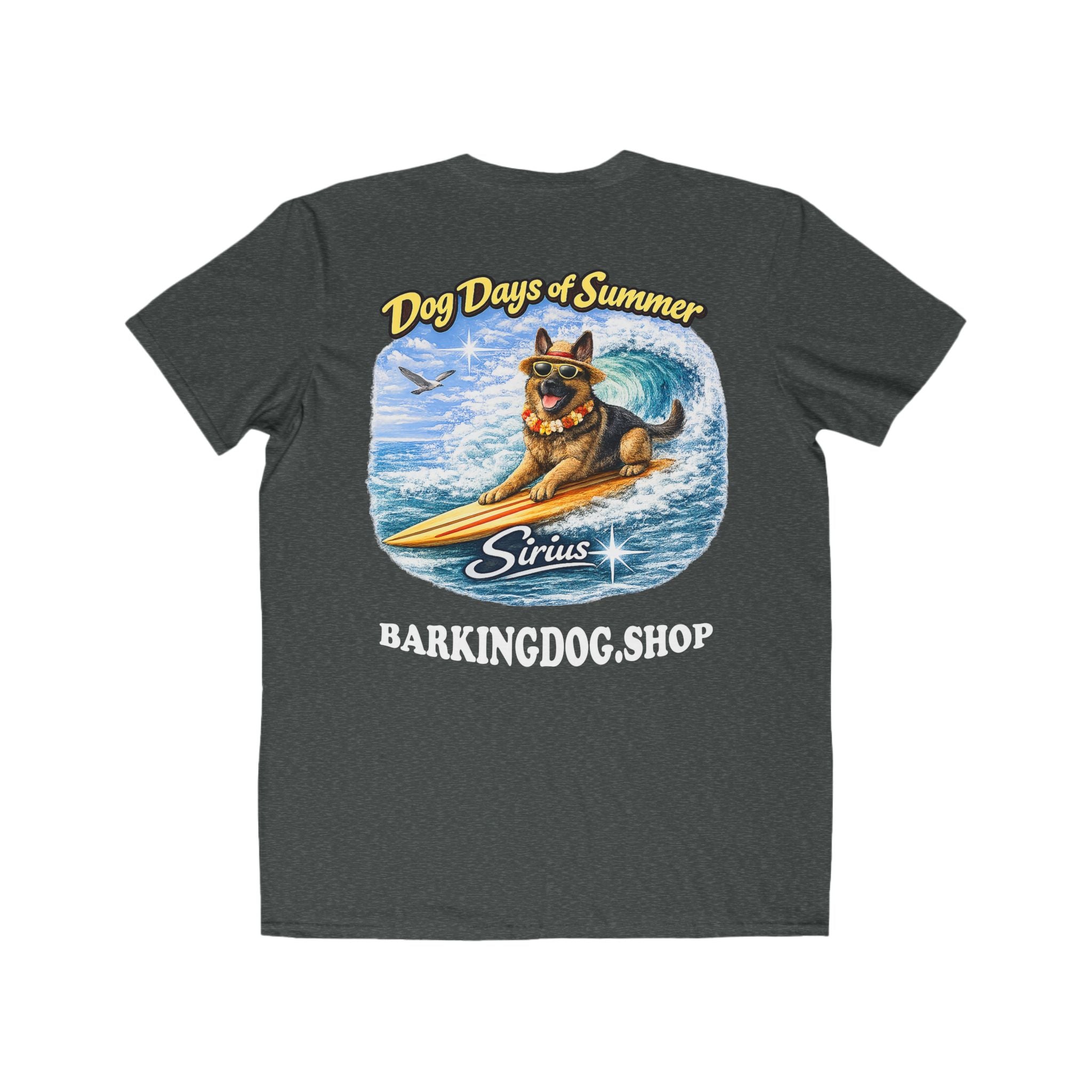 German Shepherd Surfboard T-Shirt Wag On™ Dog Days of Summer