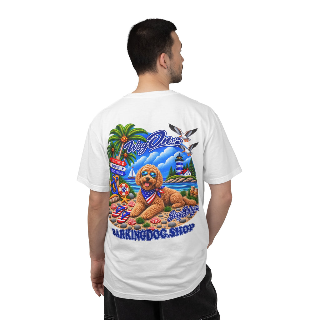 Goldendoodle Stay Salty T Shirt Beach Collection Salty Pup Beach Life Graphic Tee Wag On BarkingDog Shop