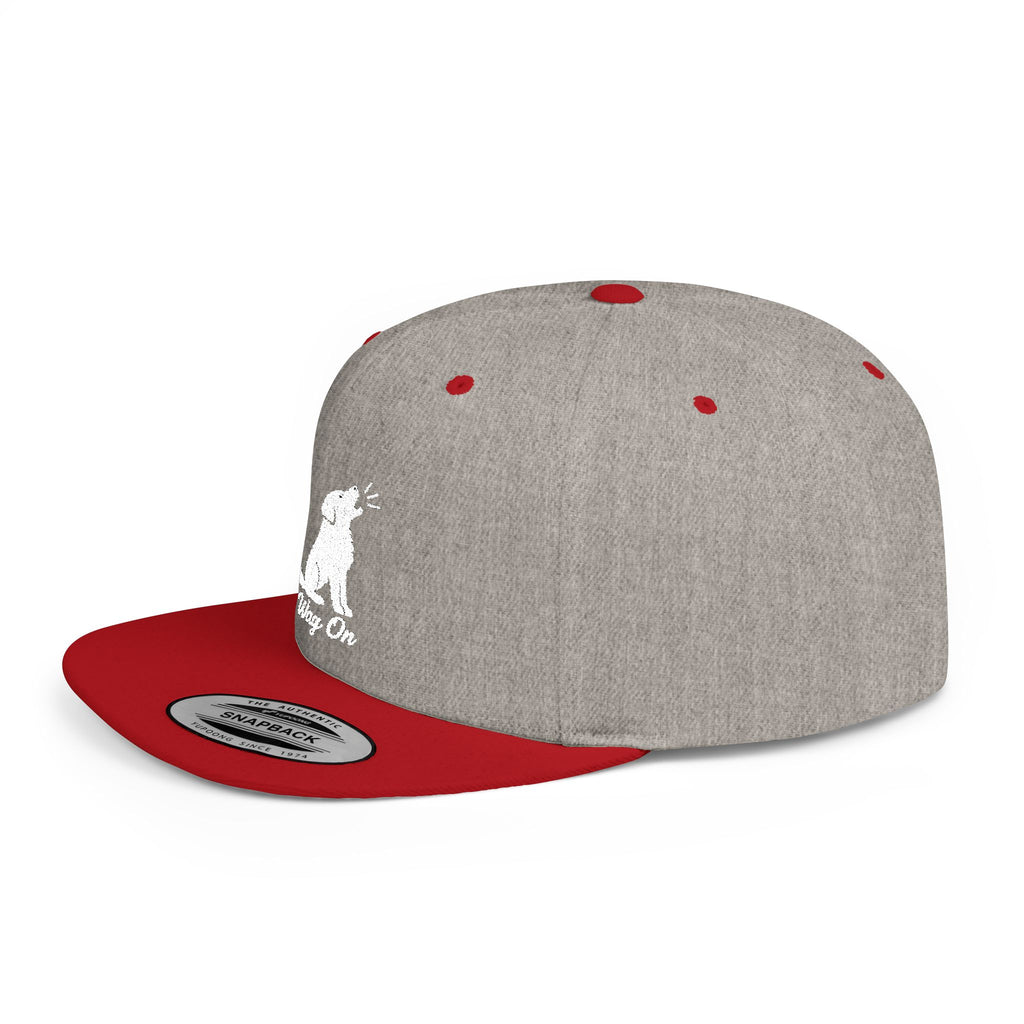 Copy of Wag On Snapback Hat — Embroidered Howling Dog Flat Bill Cap