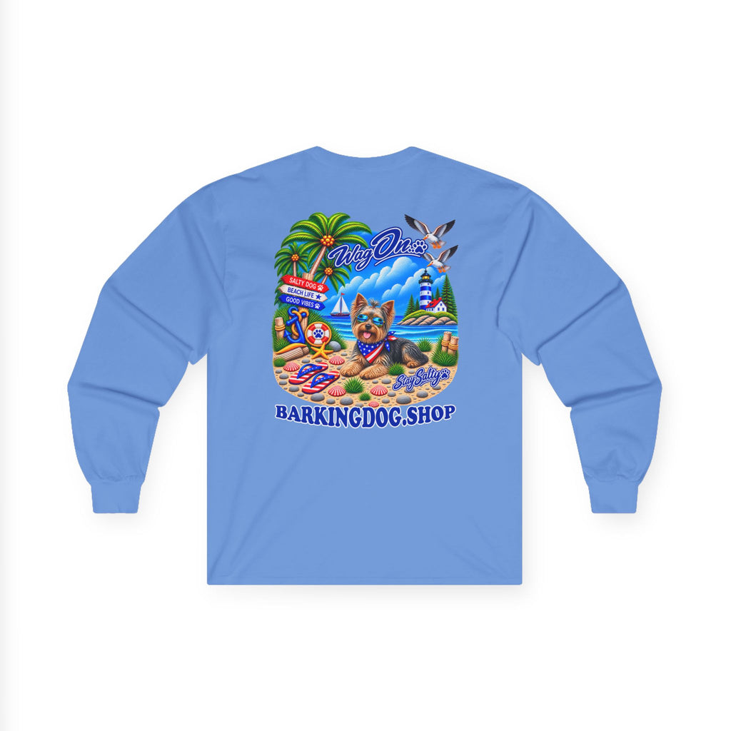 Golden Doodle Stay Salty Pup Long Sleeve T Shirt Beach Collection Coastal Dog Graphic Tee Wag On BarkingDog Shop