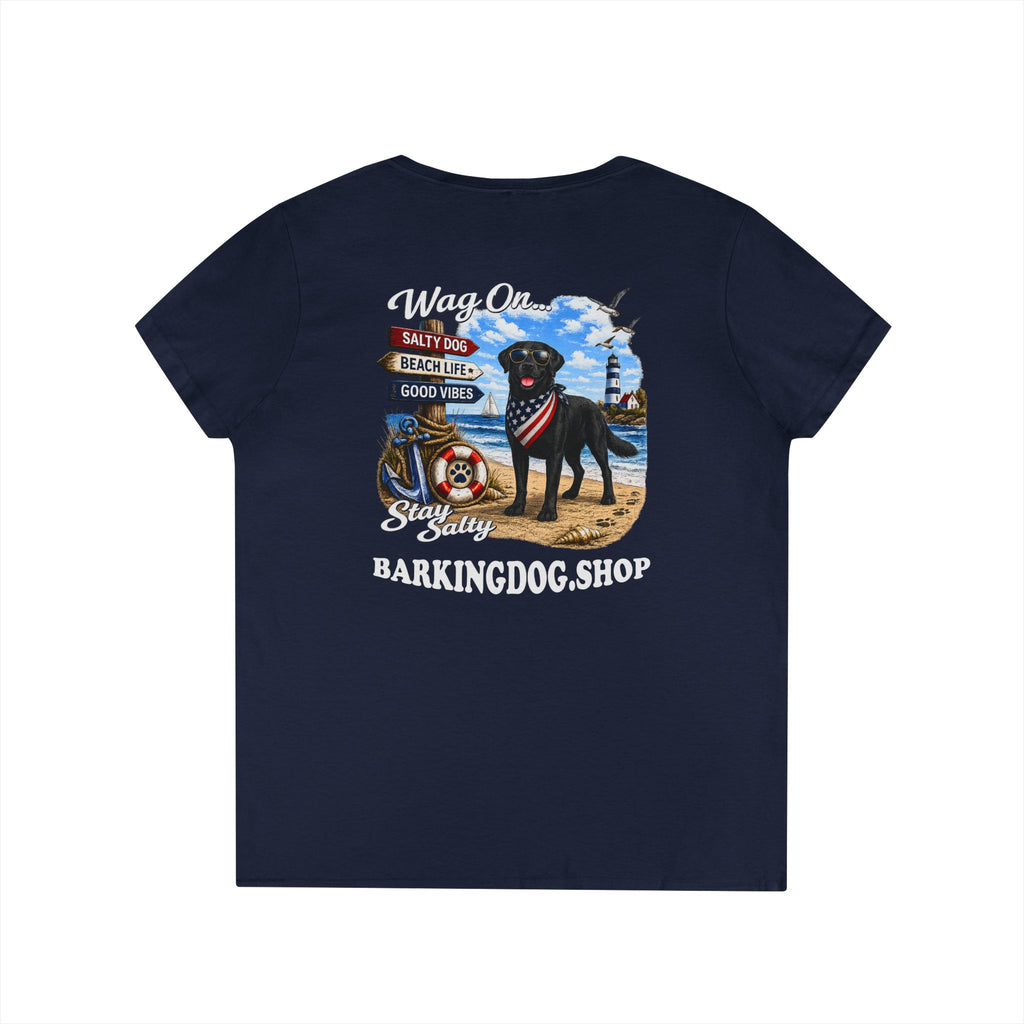 Black Lab Dog Beach T Shirt Wag On™ Stay Salty