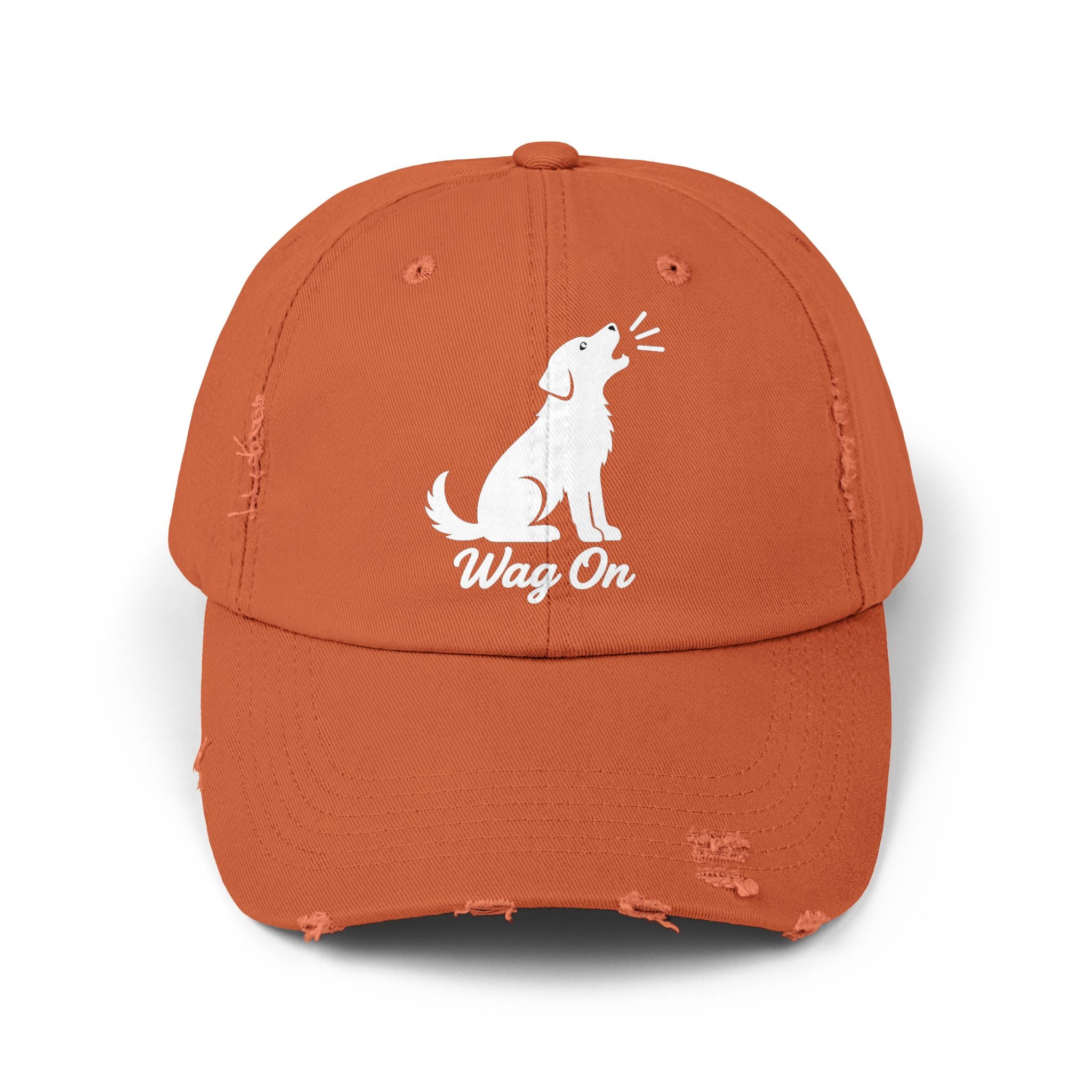 Wag On Dog Distressed Cap DTF