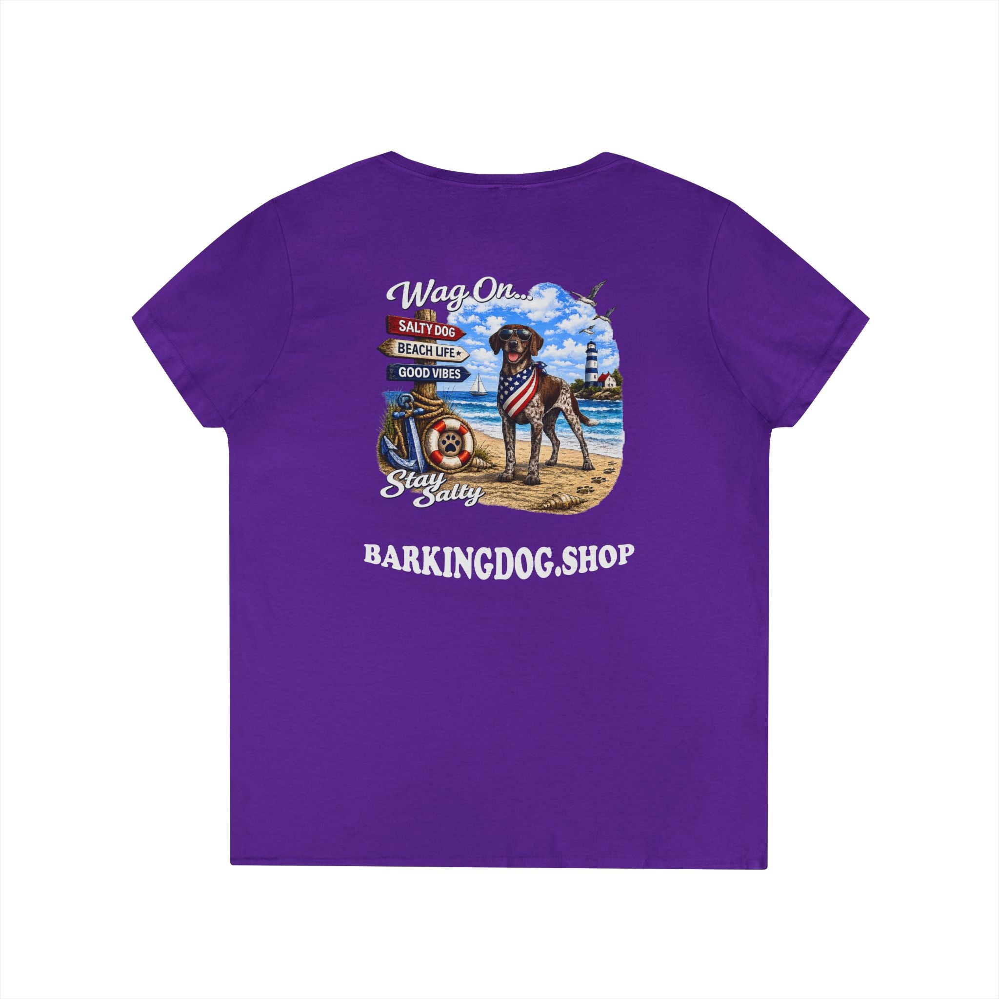 German Shorthair Pointer Dog Beach T Shirt Wag On™ Stay Salty