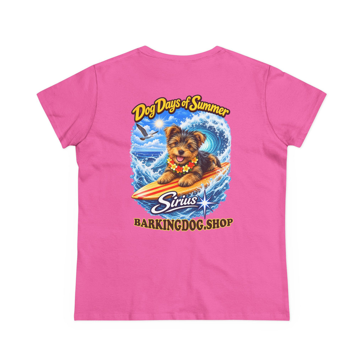Yorkshire Terrier Surfboard T Shirt Dog Days Of Summer Beach Dog Lover Graphic Tee Wag On BarkingDog Shop