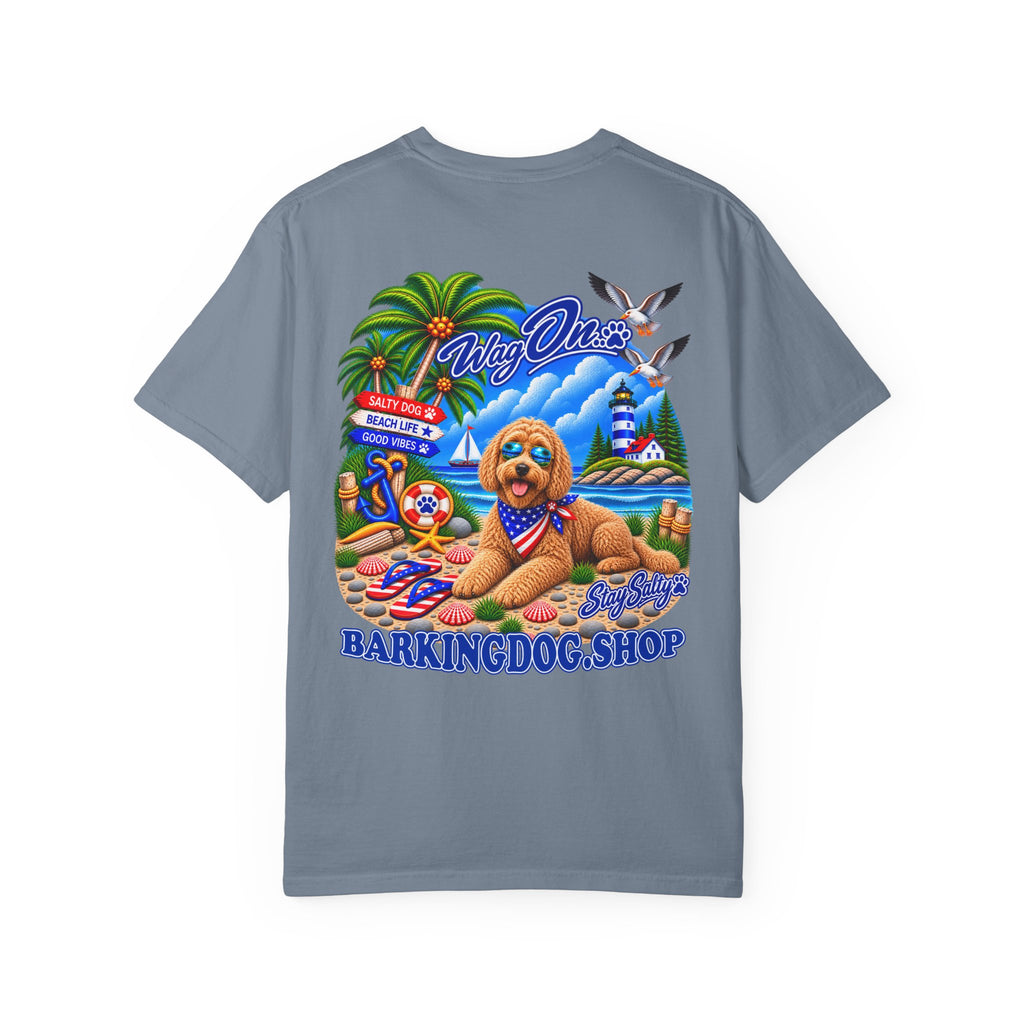Goldendoodle Stay Salty T Shirt Beach Collection Salty Pup Beach Life Graphic Tee Wag On BarkingDog Shop