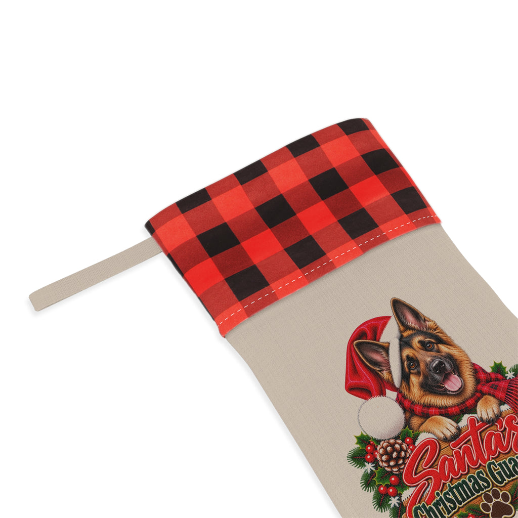 German Shepherd Santa’s Christmas Guardian Christmas Stocking BarkingDog Shop