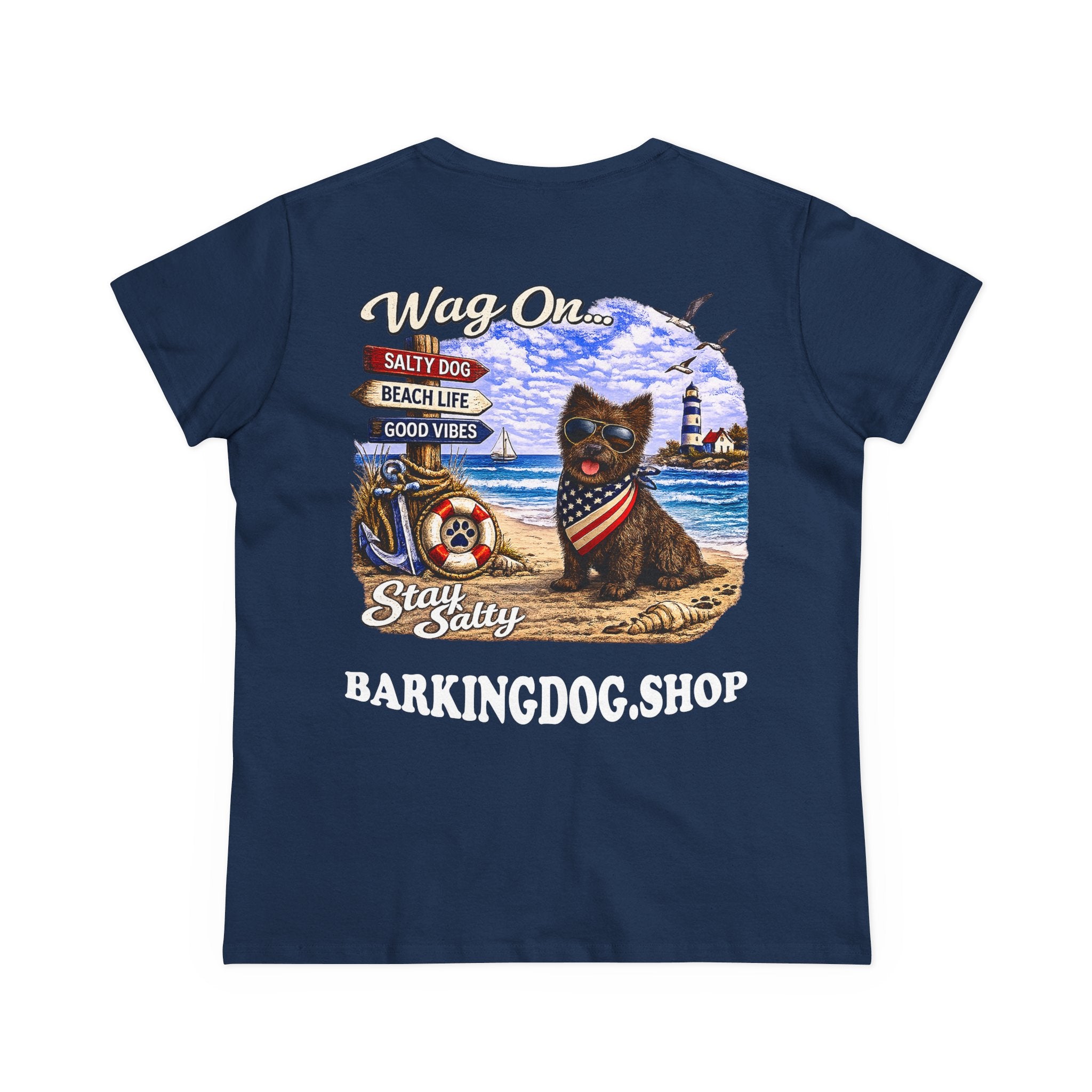 Cairn Terrier Dog Beach T Shirt Wag On™ Stay Salty